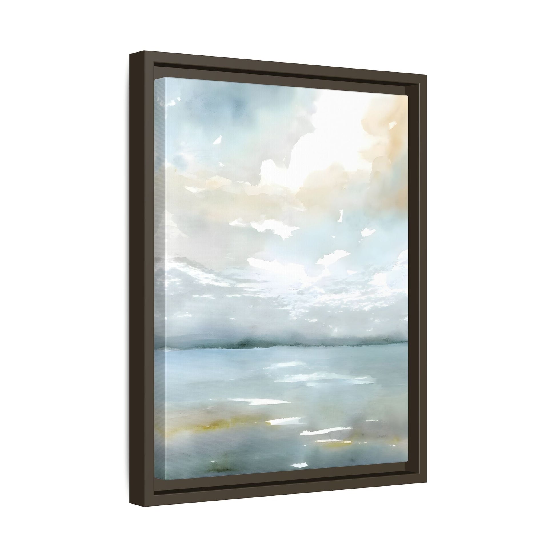 Tranquil Waters Calming Canvas Art - Coastal Landscape Neutral Seascape