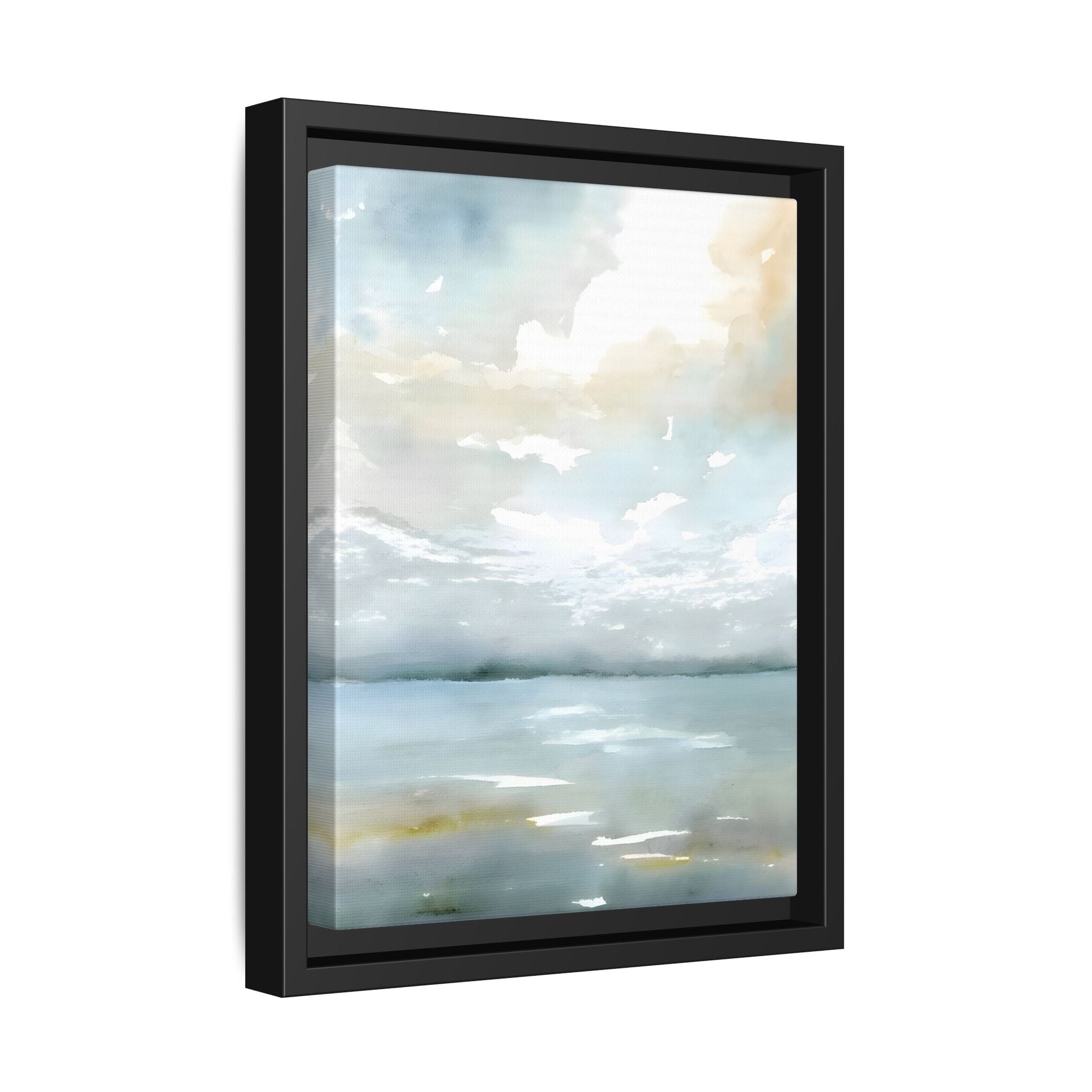 Tranquil Waters Calming Canvas Art - Coastal Landscape Neutral Seascape