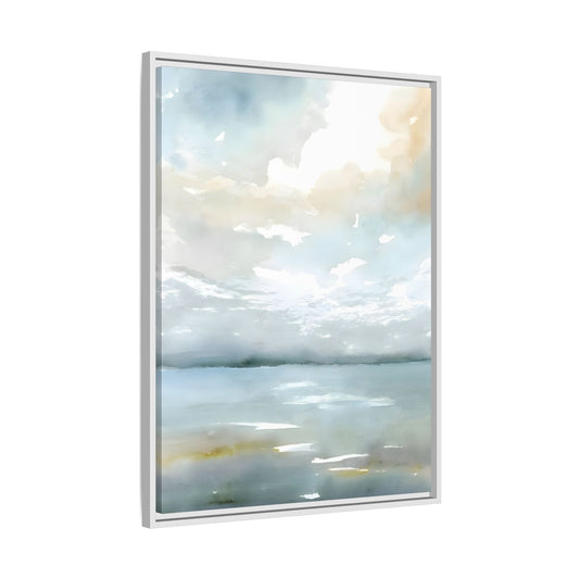 Tranquil Waters Calming Canvas Art - Coastal Landscape Neutral Seascape