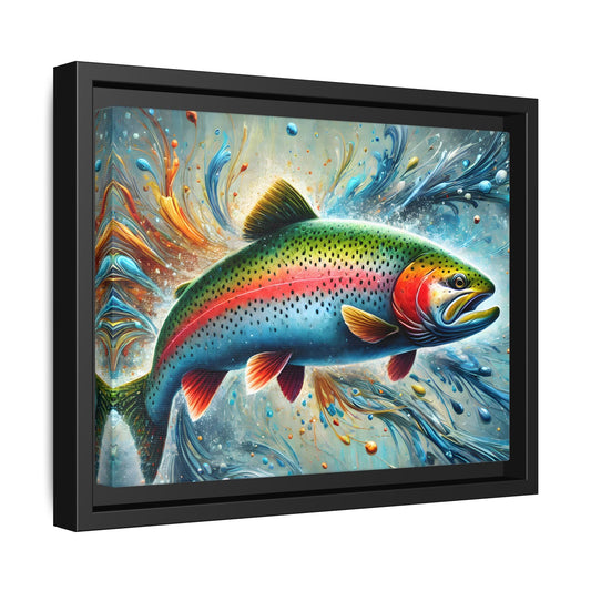 Trout Fish Rainbow Wall Art Fishing Canvas Print Fisherman Decor
