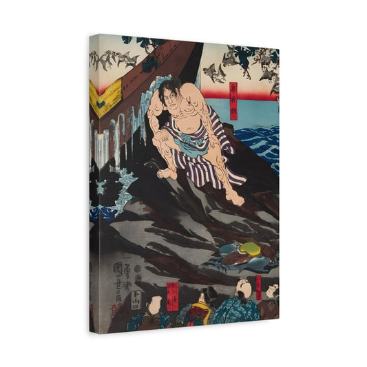 Utagawa Kuniyoshi Emperor Sutoku - Canvas Art Reproduction (Middle Panel)