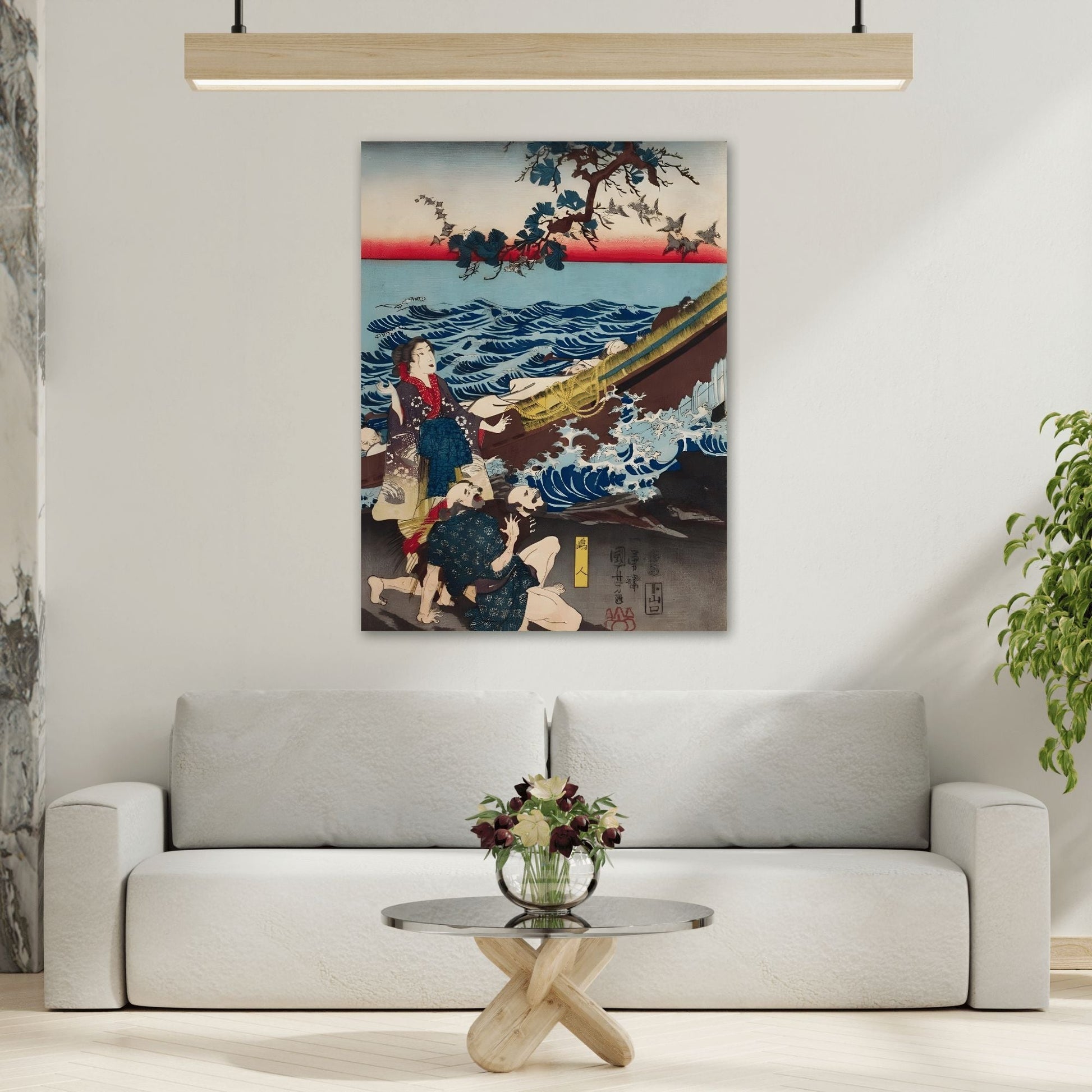 Utagawa Kuniyoshi Emperor Sutoku - Canvas Reproduction (Left Panel)