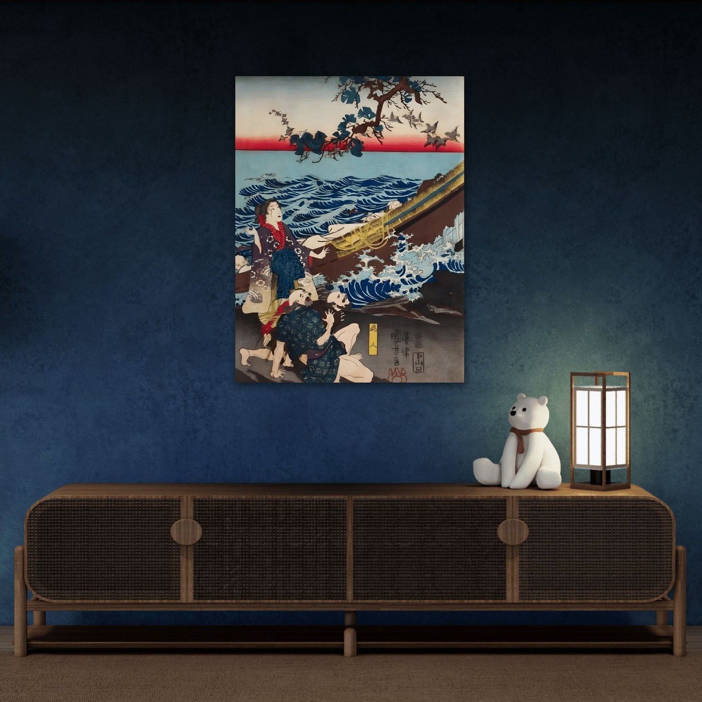 Utagawa Kuniyoshi Emperor Sutoku - Canvas Reproduction (Left Panel)