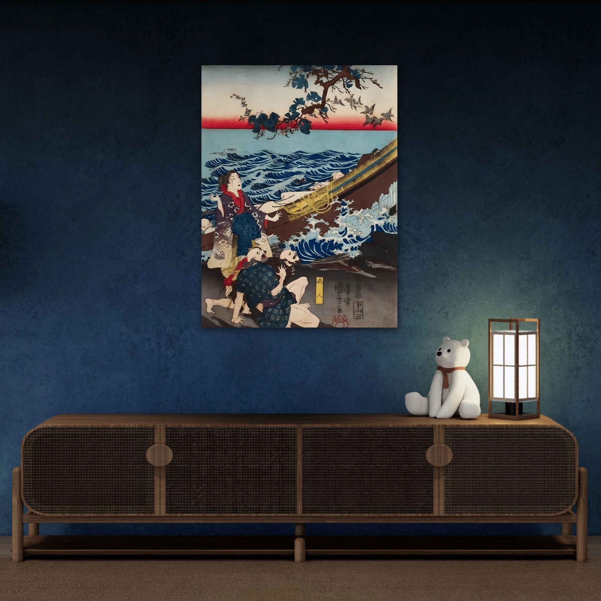 Utagawa Kuniyoshi Emperor Sutoku - Canvas Reproduction (Left Panel)