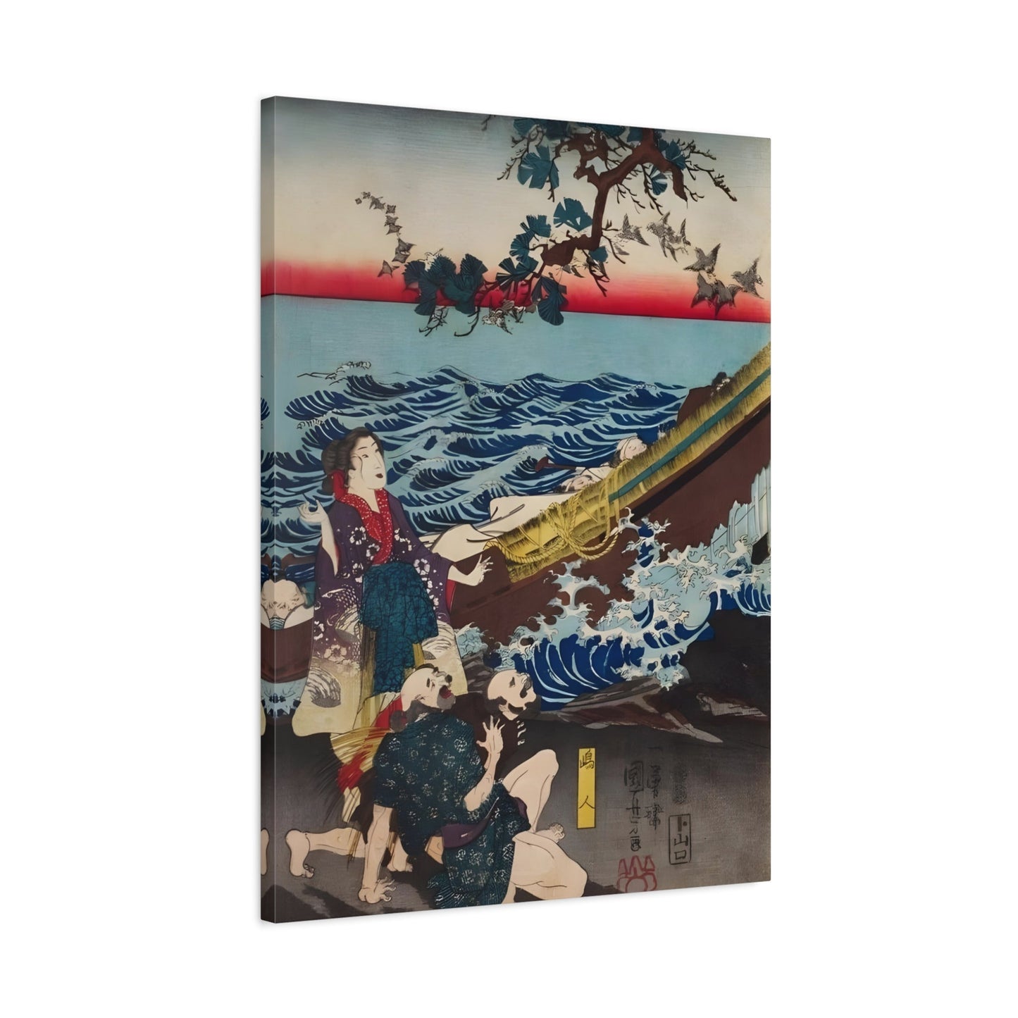 Utagawa Kuniyoshi Emperor Sutoku - Canvas Reproduction (Left Panel)