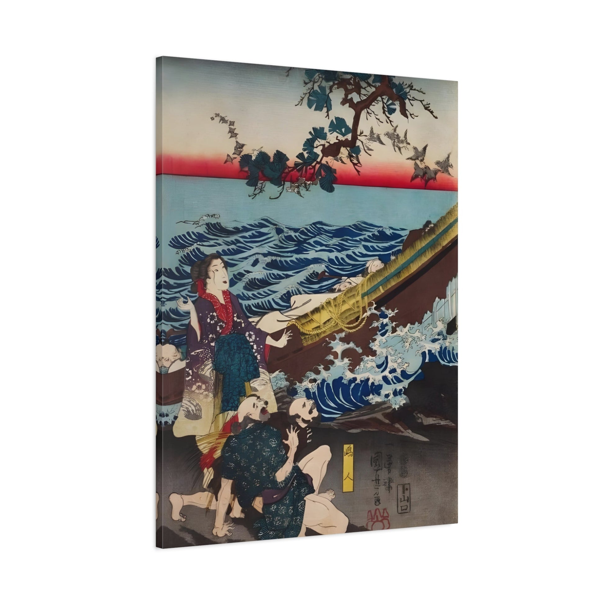 Utagawa Kuniyoshi Emperor Sutoku - Canvas Reproduction (Left Panel)