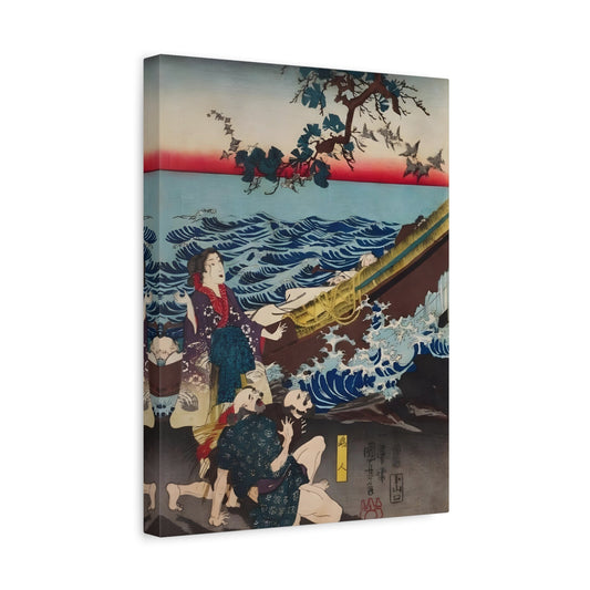 Utagawa Kuniyoshi Emperor Sutoku - Canvas Reproduction (Left Panel)