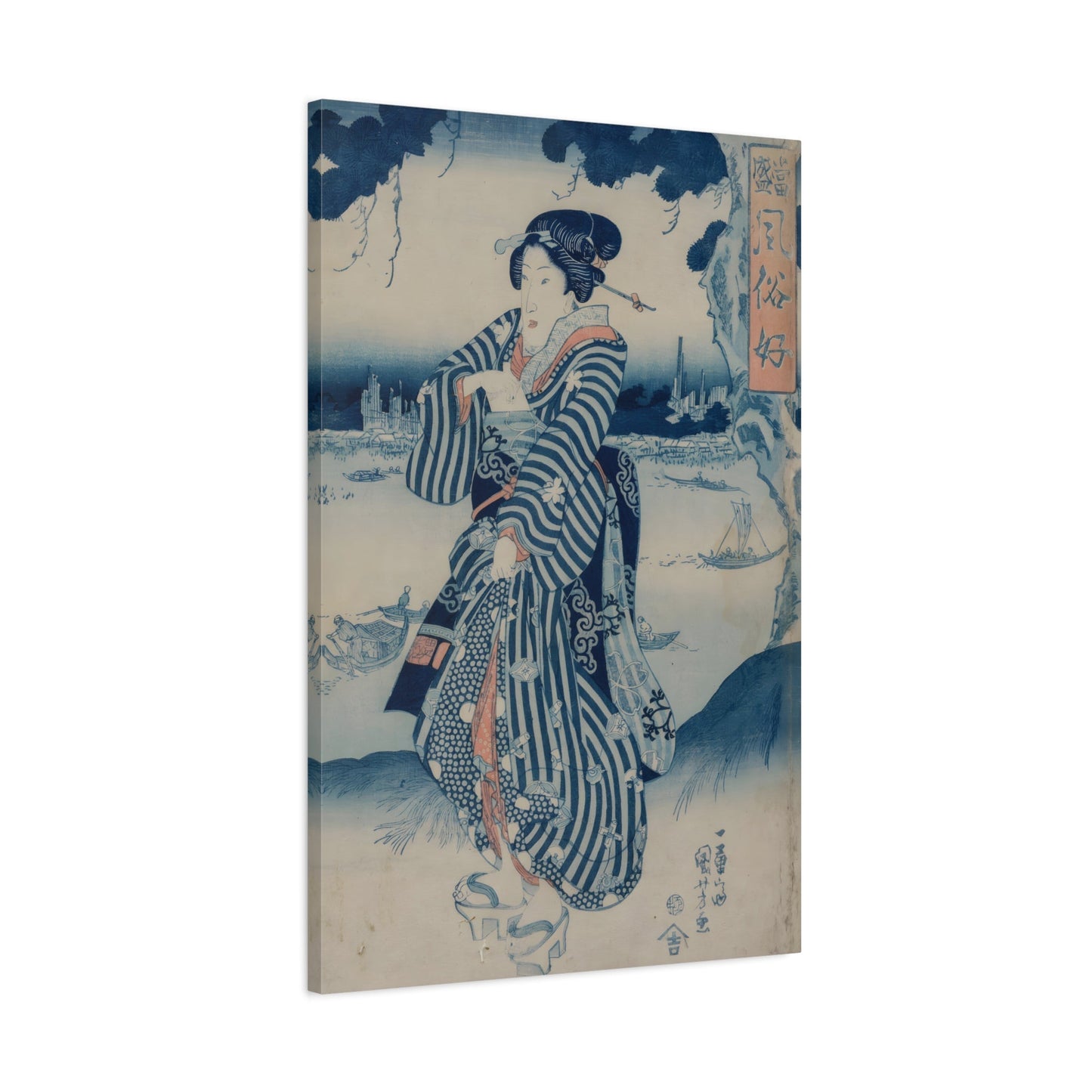 Utagawa Kuniyoshi Geisha Japanese Painting - Canvas Wall Art Print