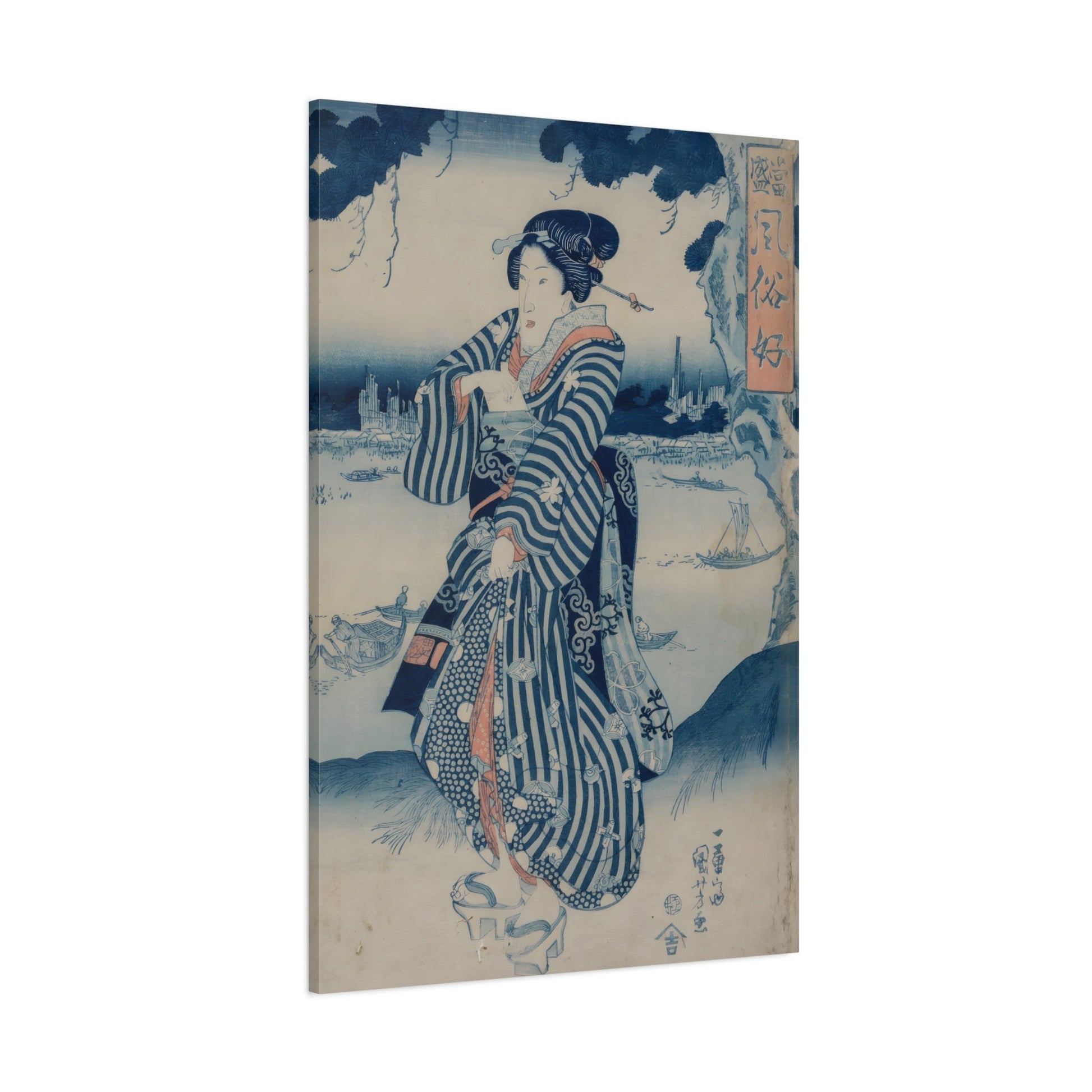 Utagawa Kuniyoshi Geisha Japanese Painting - Canvas Wall Art Print