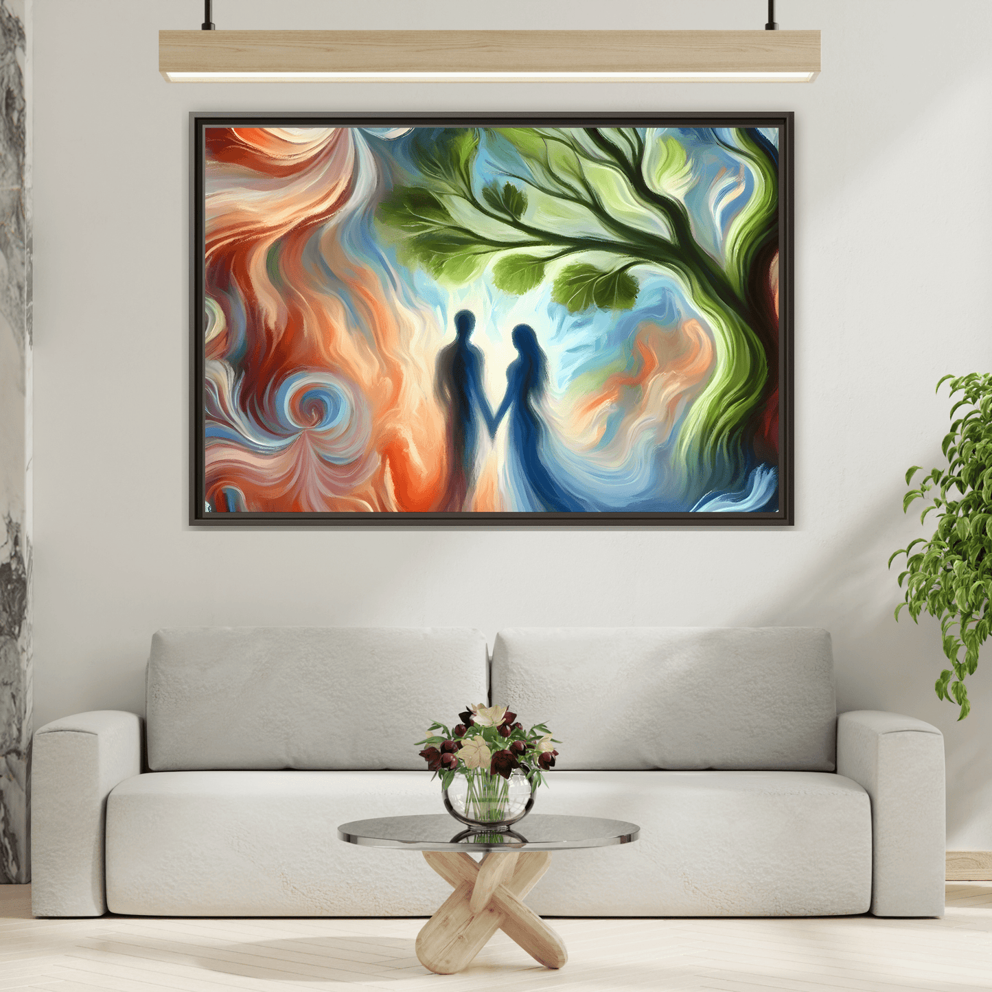 Valentine Romantic Couple Tree of Love Canvas Soulmate Wedding Wall Art