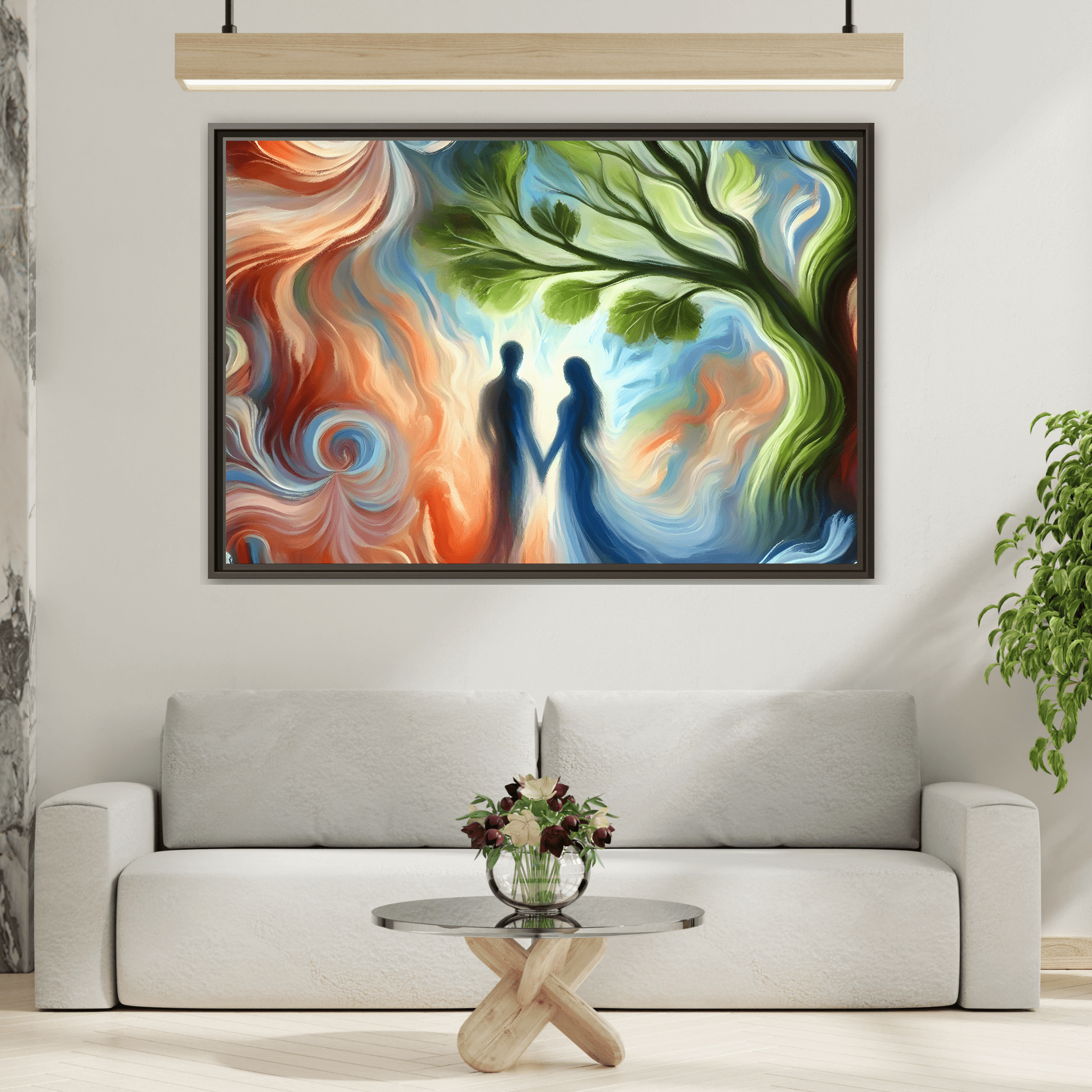 Valentine Romantic Couple Tree of Love Canvas Soulmate Wedding Wall Art