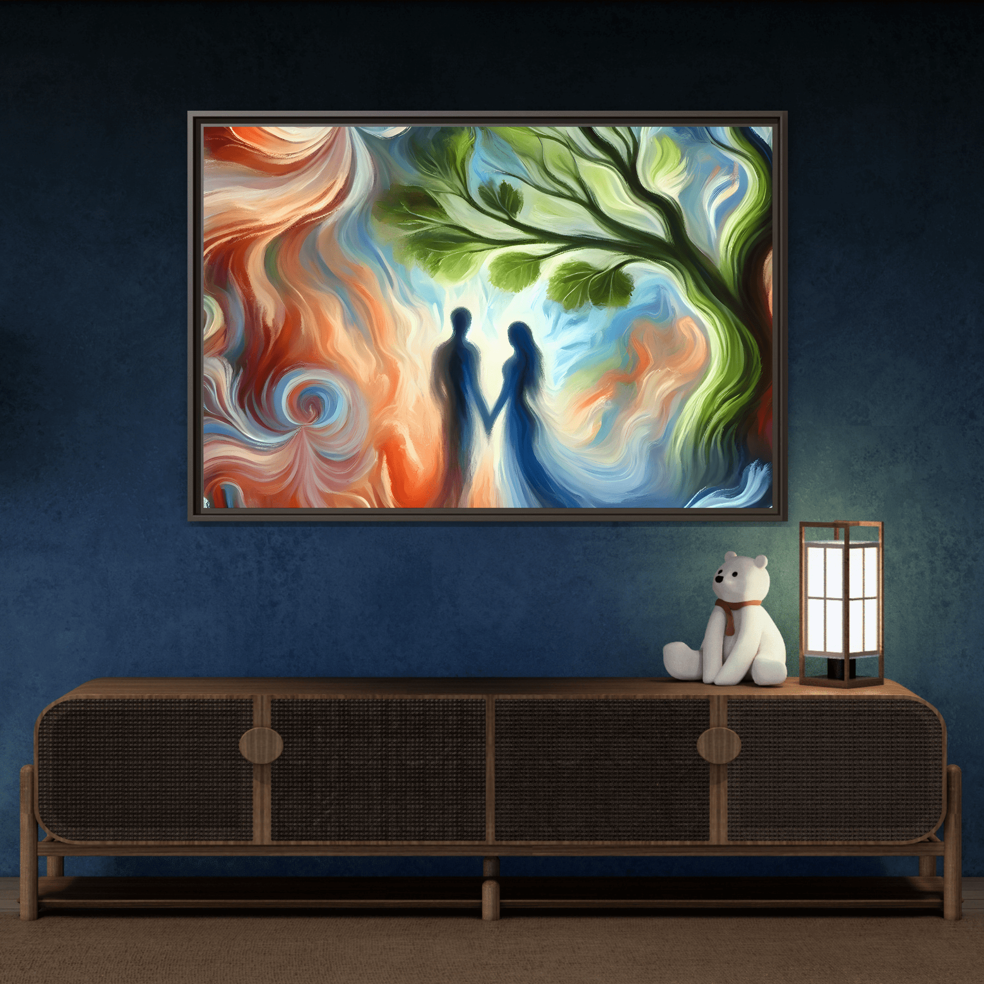 Valentine Romantic Couple Tree of Love Canvas Soulmate Wedding Wall Art