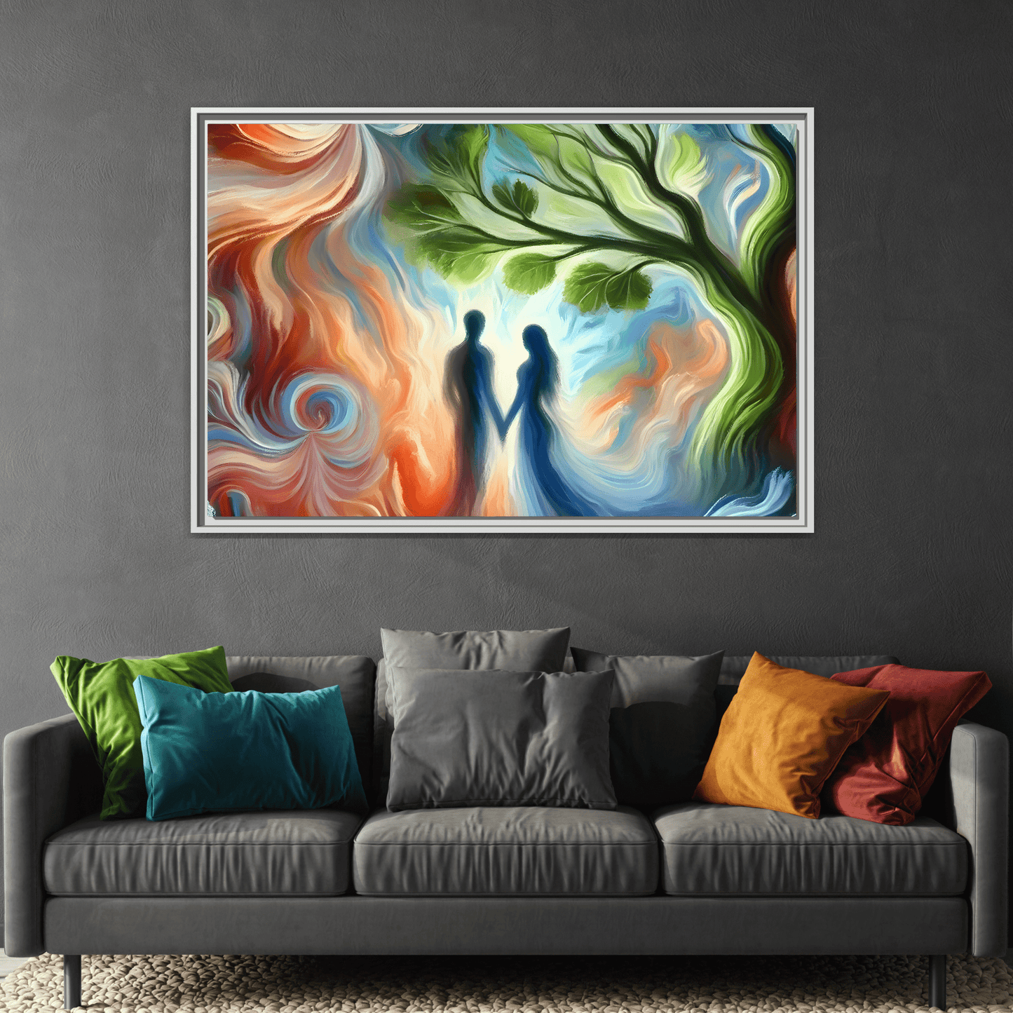 Valentine Romantic Couple Tree of Love Canvas Soulmate Wedding Wall Art