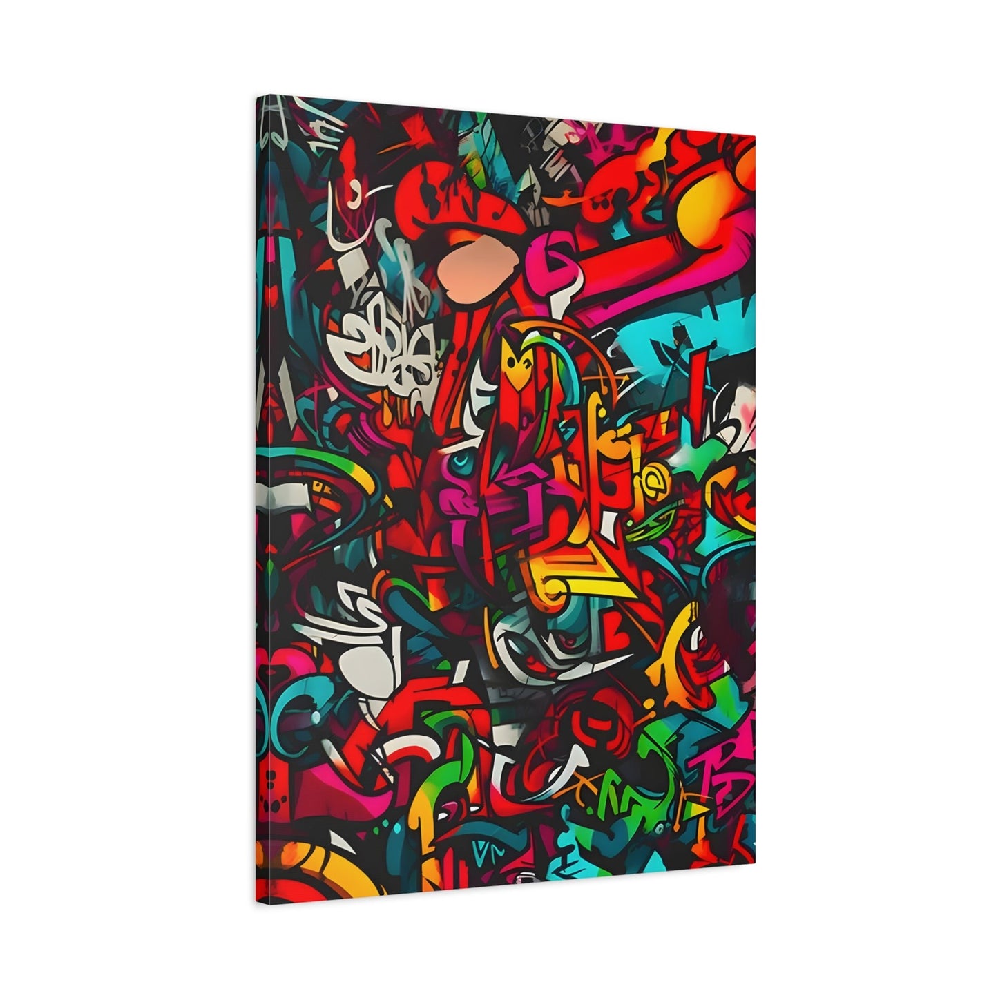 Vibrant Abstract Graffiti Canvas Print - Colorful Over the Bed Wall Art
