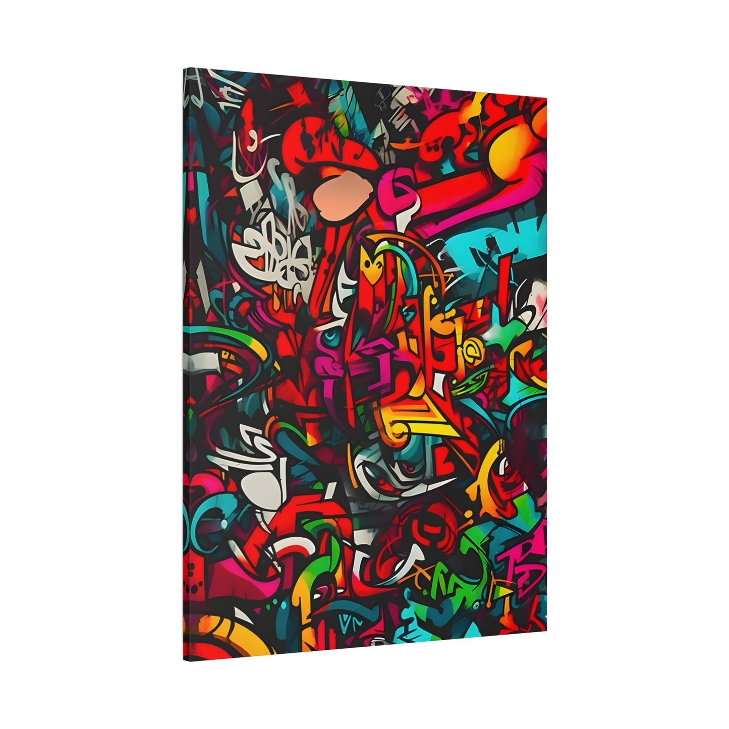 Vibrant Abstract Graffiti Canvas Print - Colorful Over the Bed Wall Art