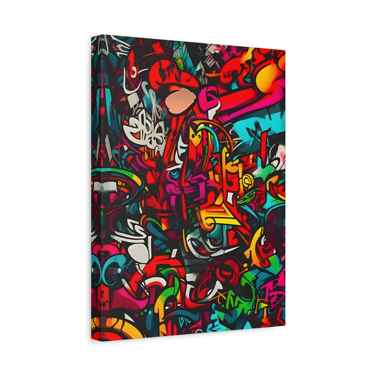 Vibrant Abstract Graffiti Canvas Print - Colorful Over the Bed Wall Art