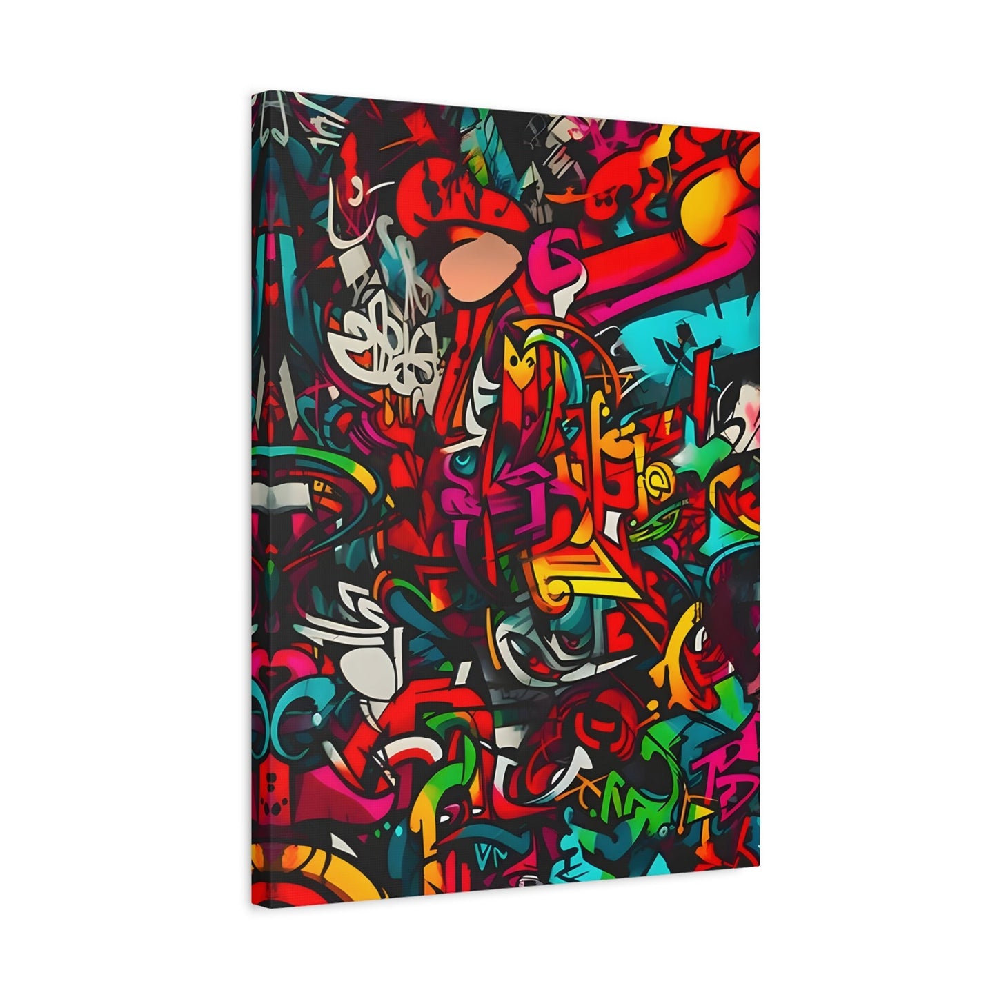 Vibrant Abstract Graffiti Canvas Print - Colorful Over the Bed Wall Art