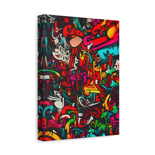 Vibrant Abstract Graffiti Canvas Print - Colorful Over the Bed Wall Art