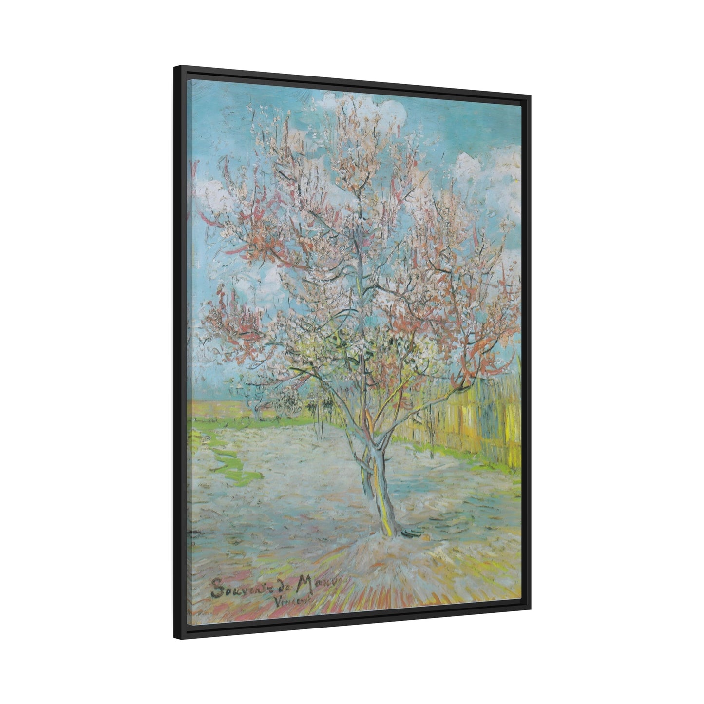 Vincent van Gogh Flowering Orchards - Framed Canvas Wall Art Print in Black Frame