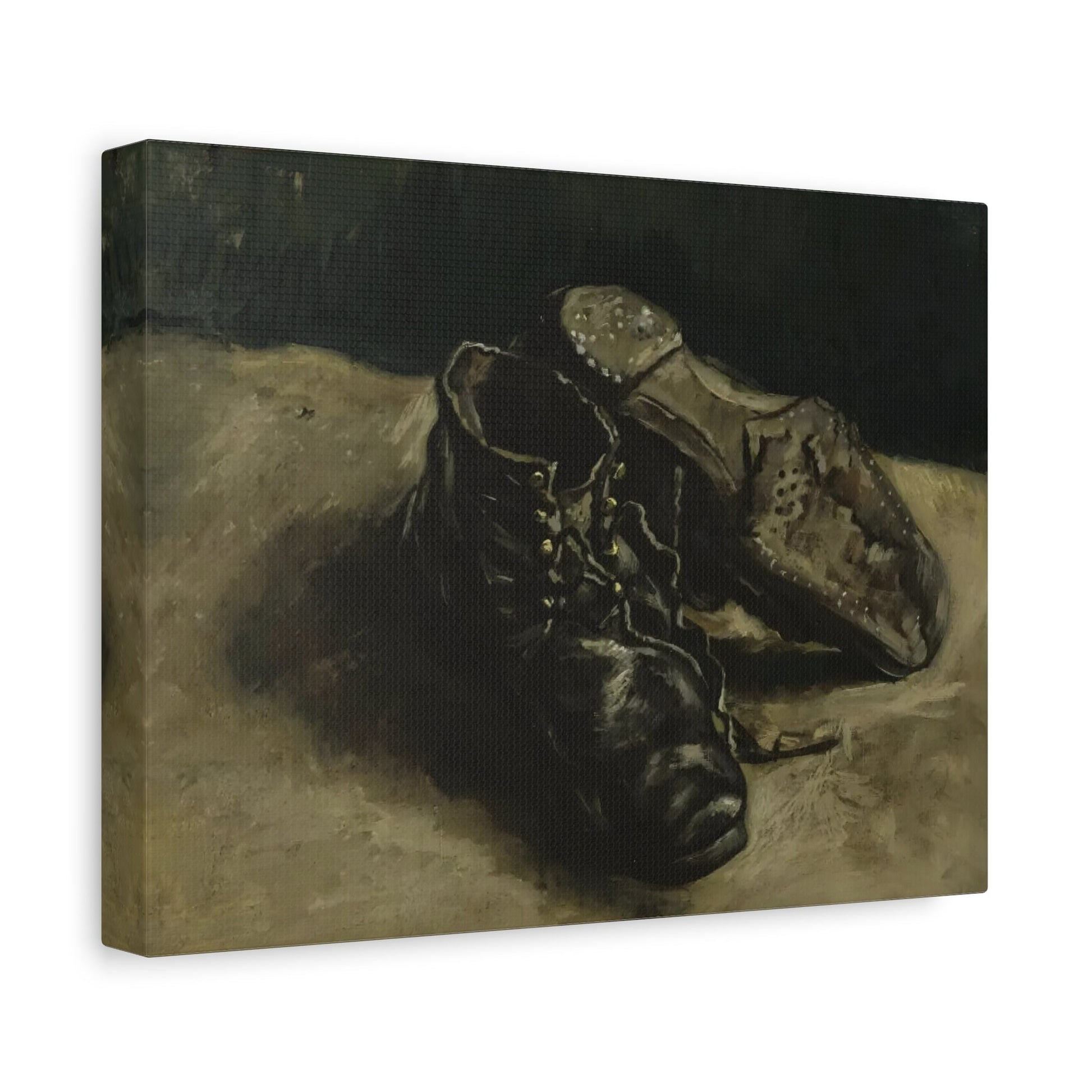 Vincent van Gogh Pair of Shoes - Framed Stretched Canvas Wall Art Print Reproduction for Library, Living Room, Office