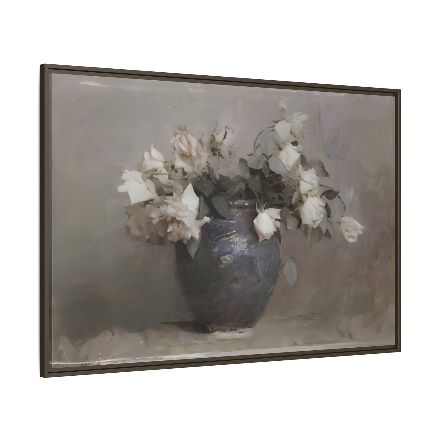 Vintage Botanical Canvas Wall Art, Flower in Vase Farmhouse Print