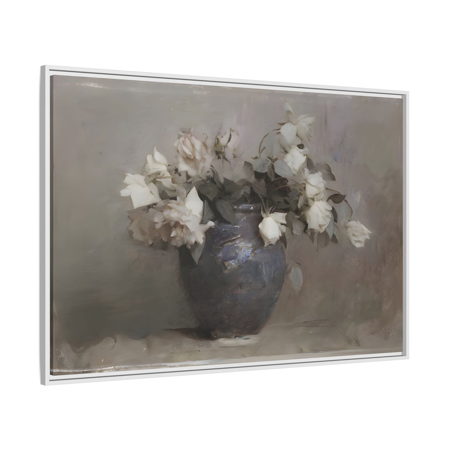 Vintage Botanical Canvas Wall Art, Flower in Vase Farmhouse Print
