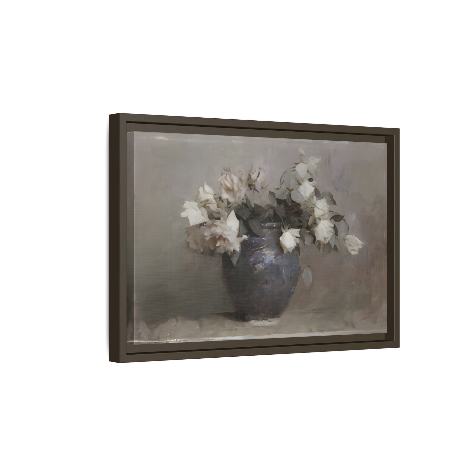 Vintage Botanical Canvas Wall Art, Flower in Vase Farmhouse Print