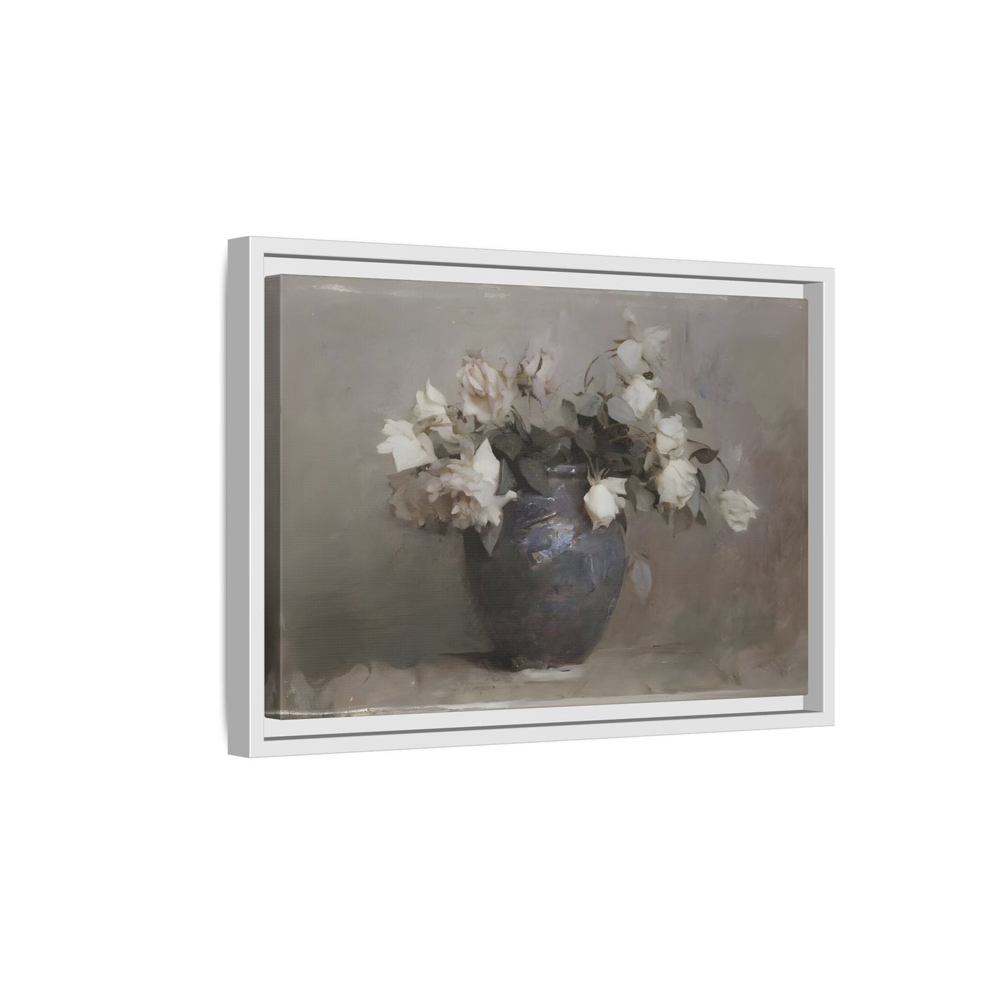 Vintage Botanical Canvas Wall Art, Flower in Vase Farmhouse Print