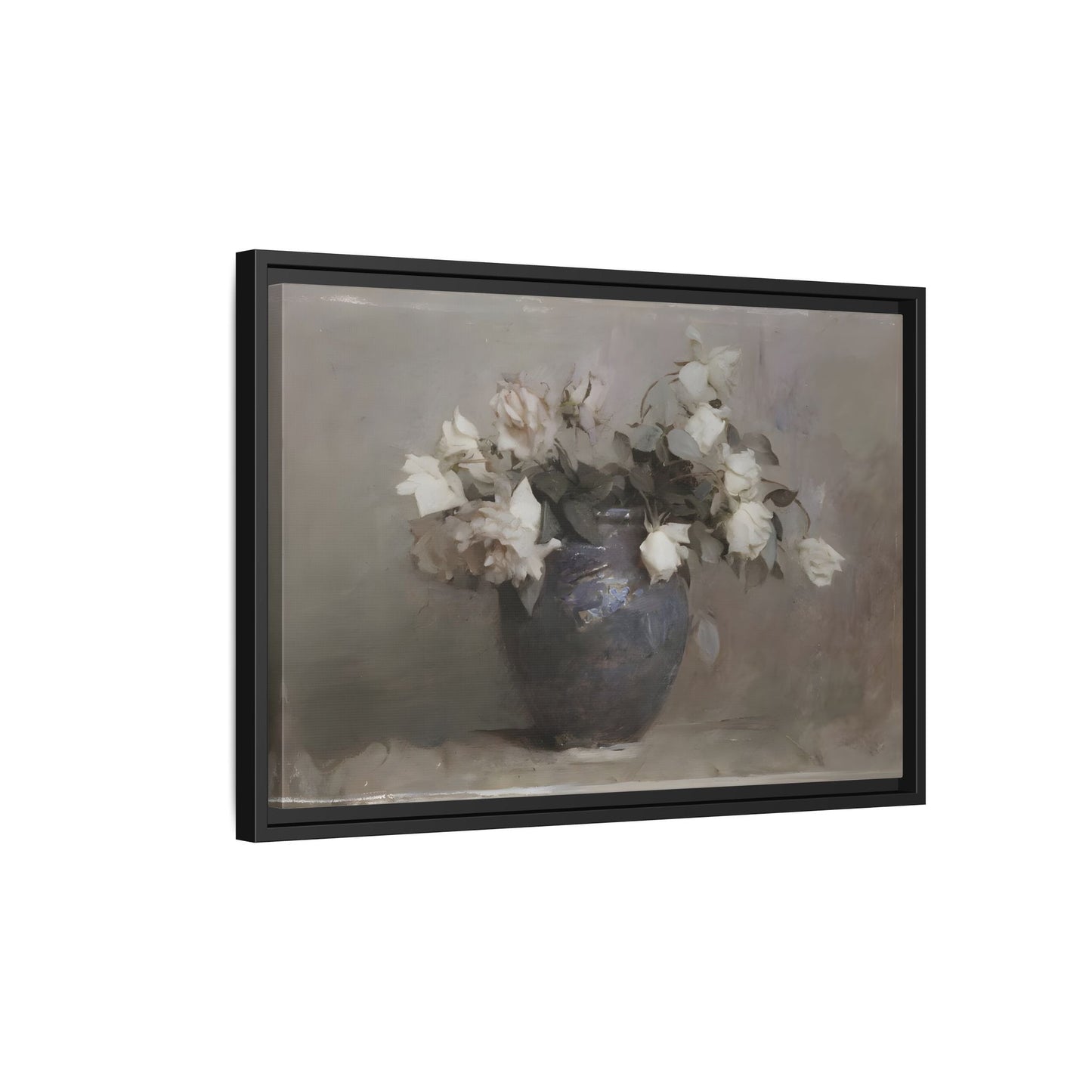 Vintage Botanical Canvas Wall Art, Flower in Vase Farmhouse Print