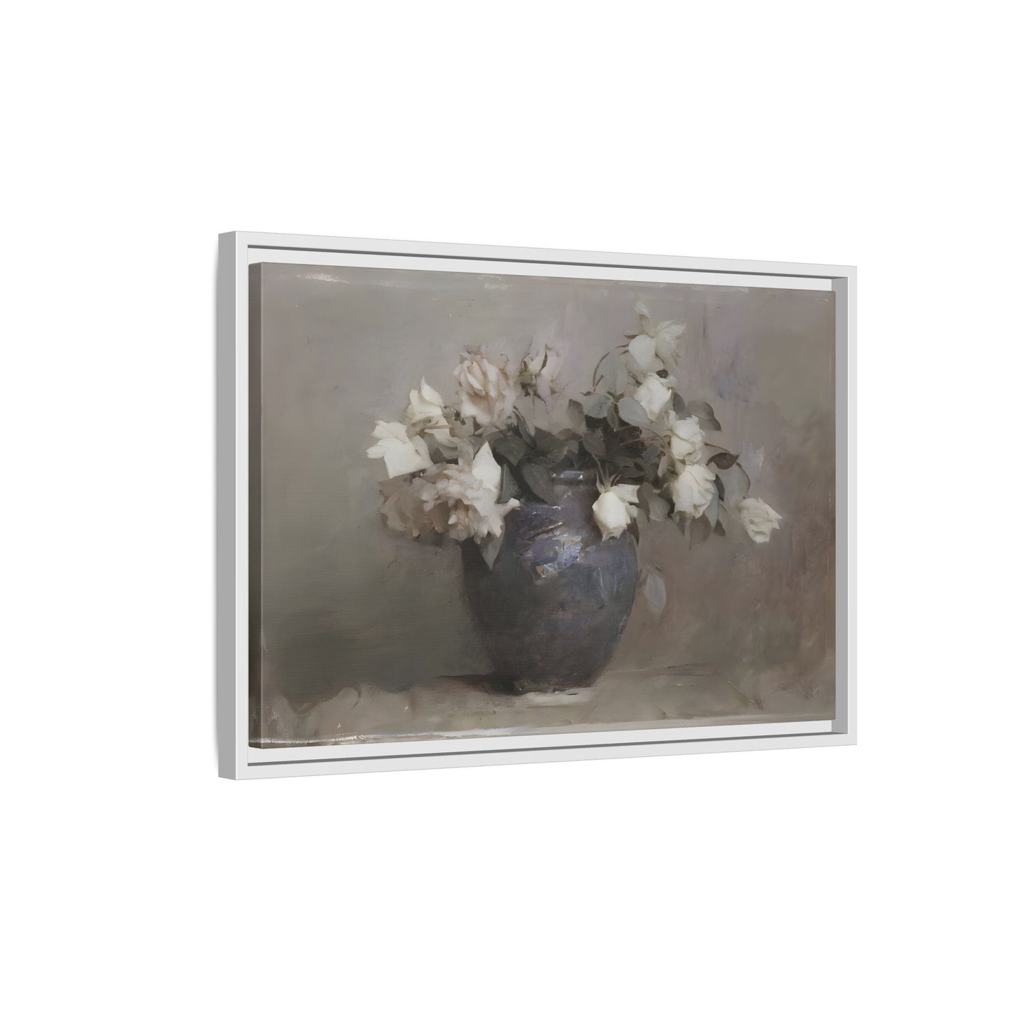 Vintage Botanical Canvas Wall Art, Flower in Vase Farmhouse Print
