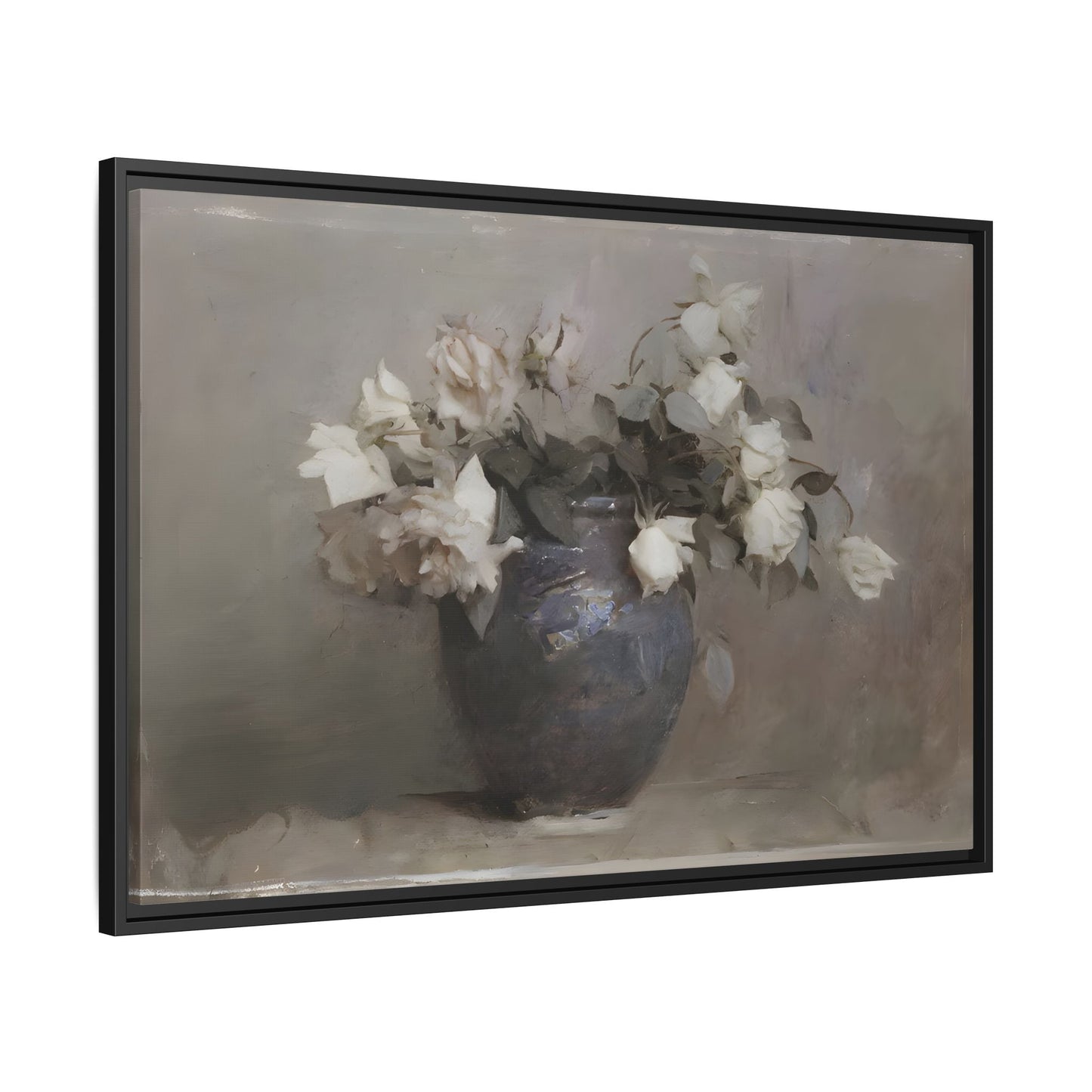 Vintage Botanical Canvas Wall Art, Flower in Vase Farmhouse Print