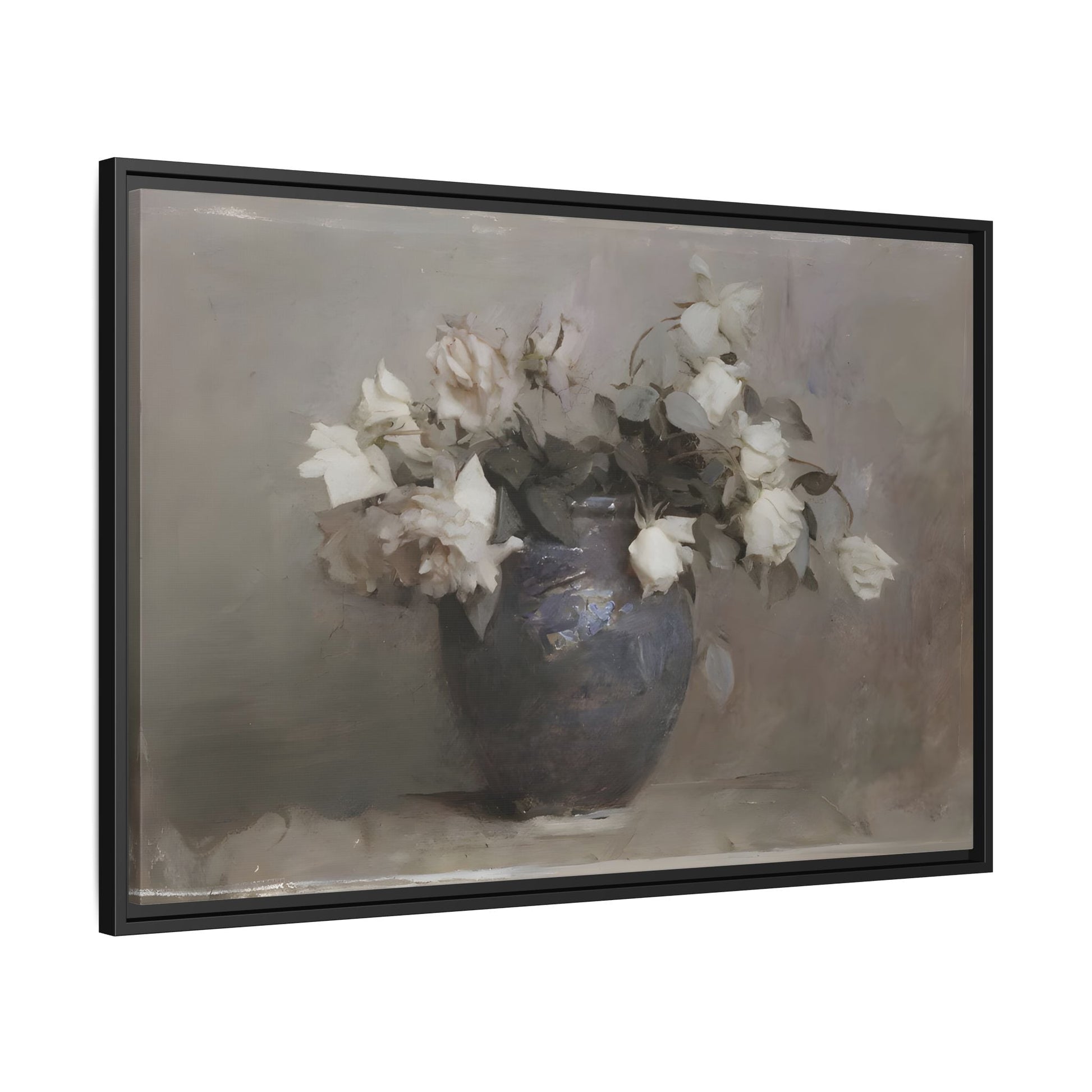 Vintage Botanical Canvas Wall Art, Flower in Vase Farmhouse Print