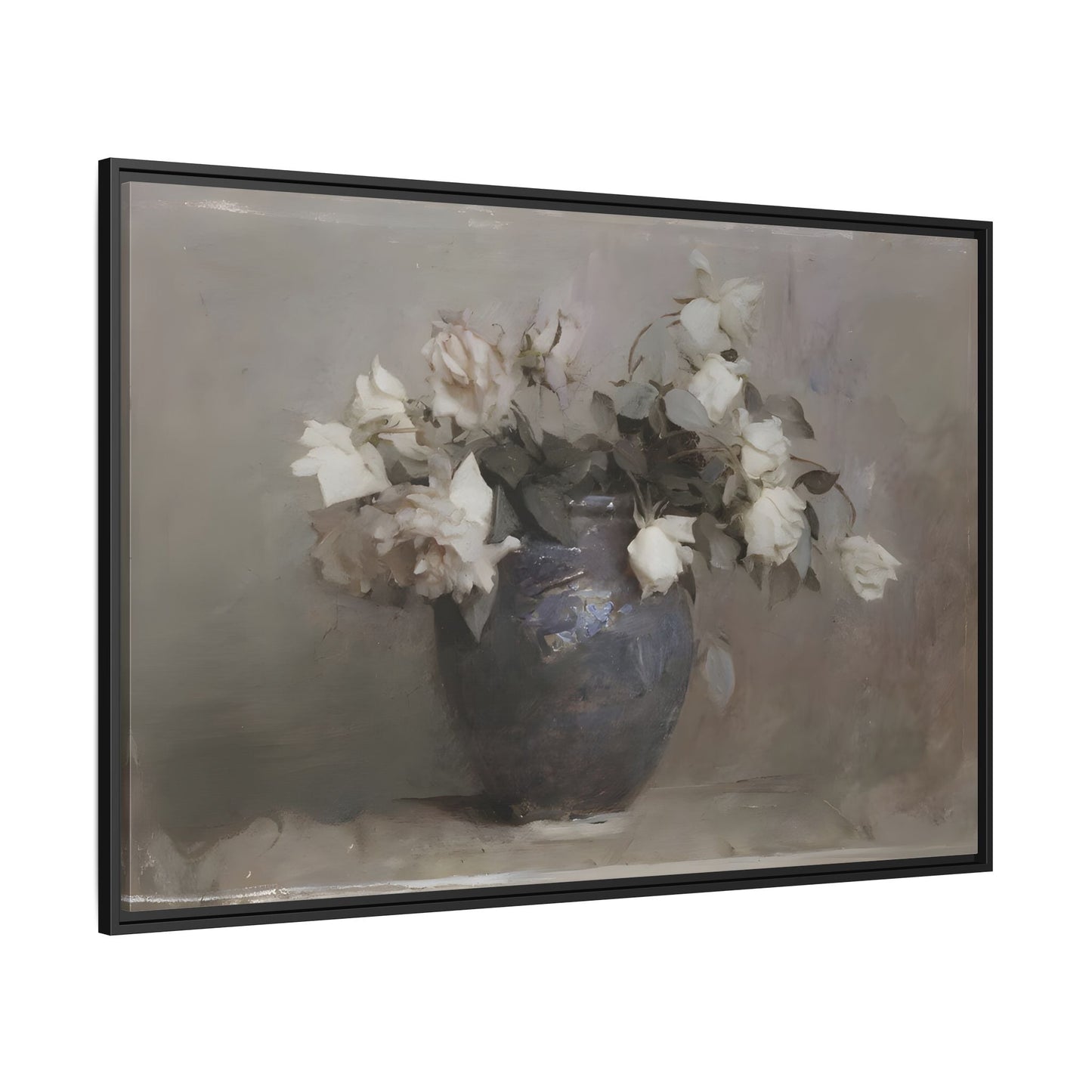 Vintage Botanical Canvas Wall Art, Flower in Vase Farmhouse Print