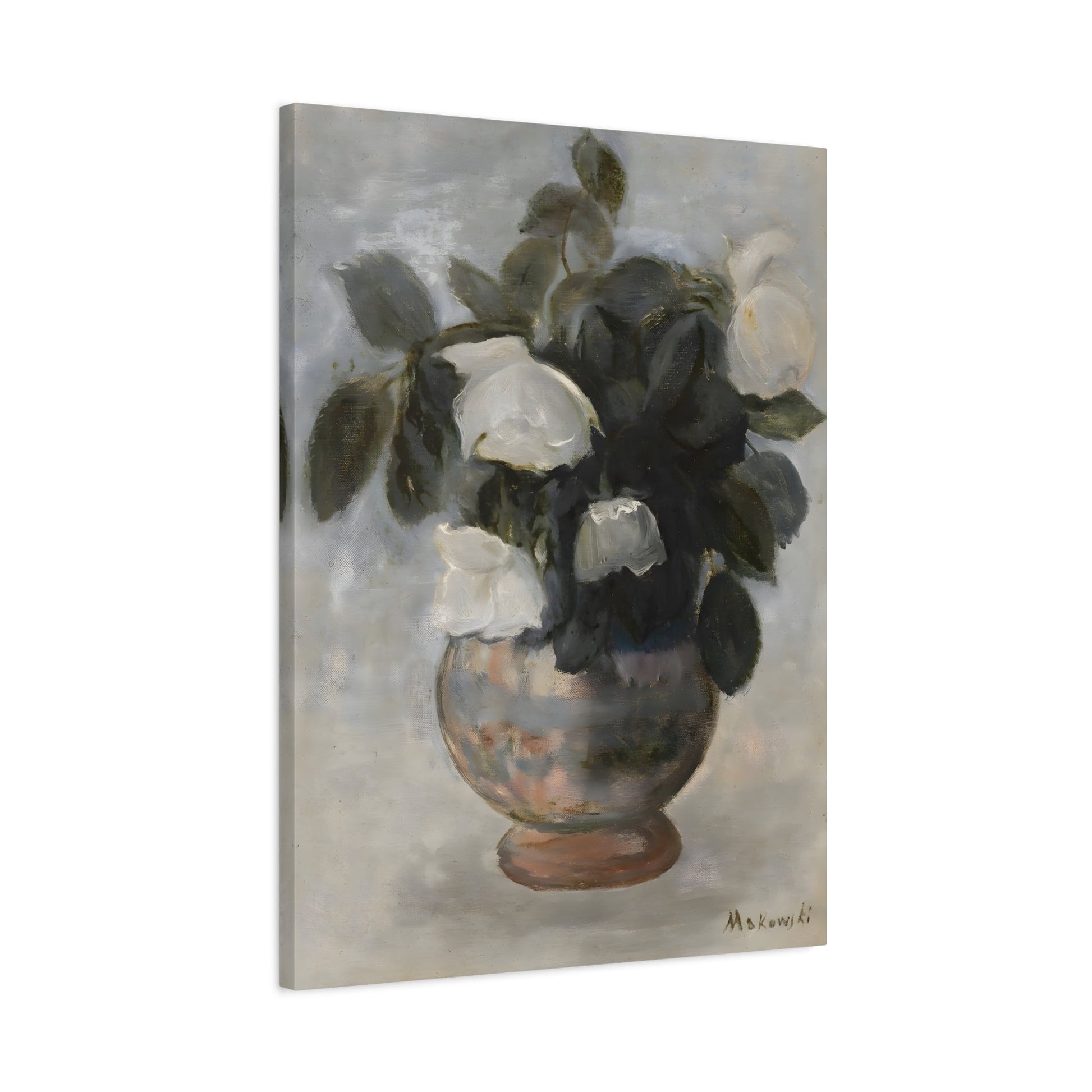 Vintage Floral Botanical Canvas Wall Art - Large Still Life Flower Vase