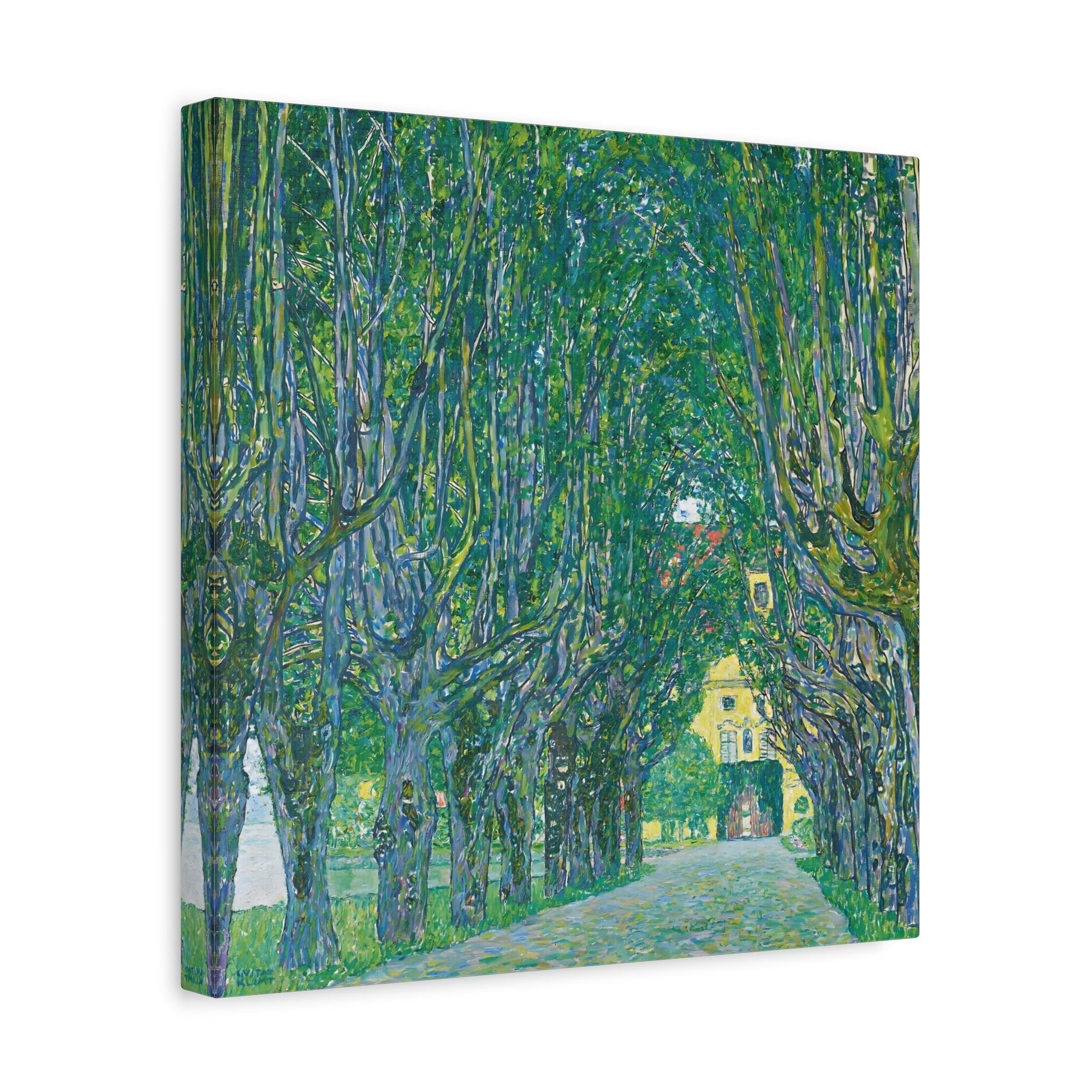 Vintage Gustav Klimt Avenue in the Park - Famous Green Tree Canvas Wall Art Print