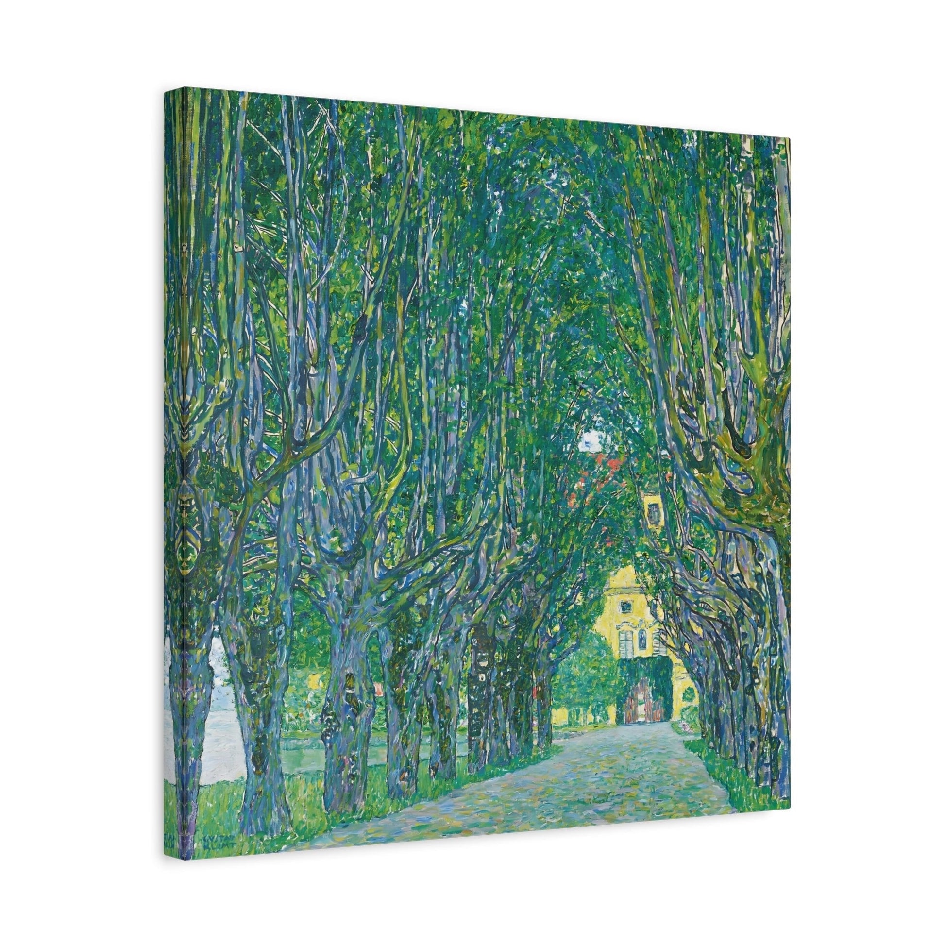 Vintage Gustav Klimt Avenue in the Park - Famous Green Tree Canvas Wall Art Print