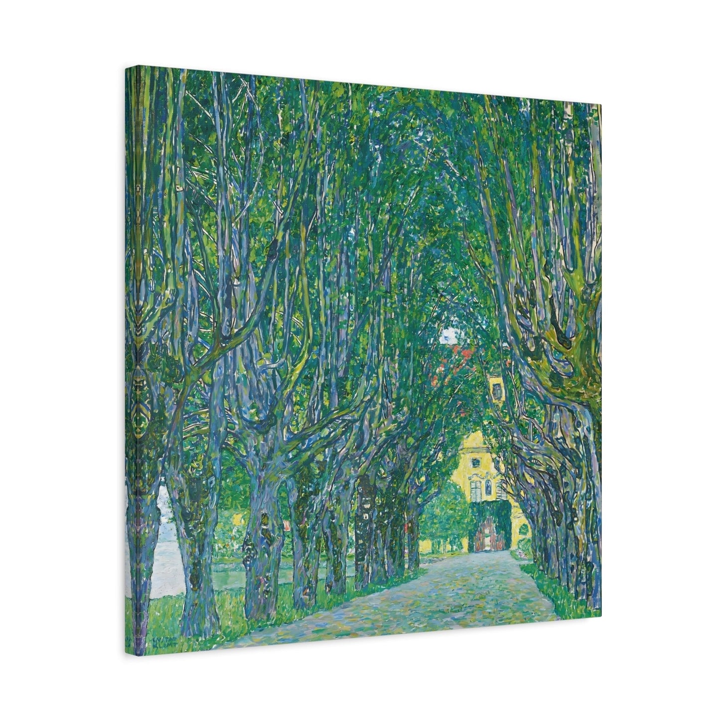 Vintage Gustav Klimt Avenue in the Park - Famous Green Tree Canvas Wall Art Print