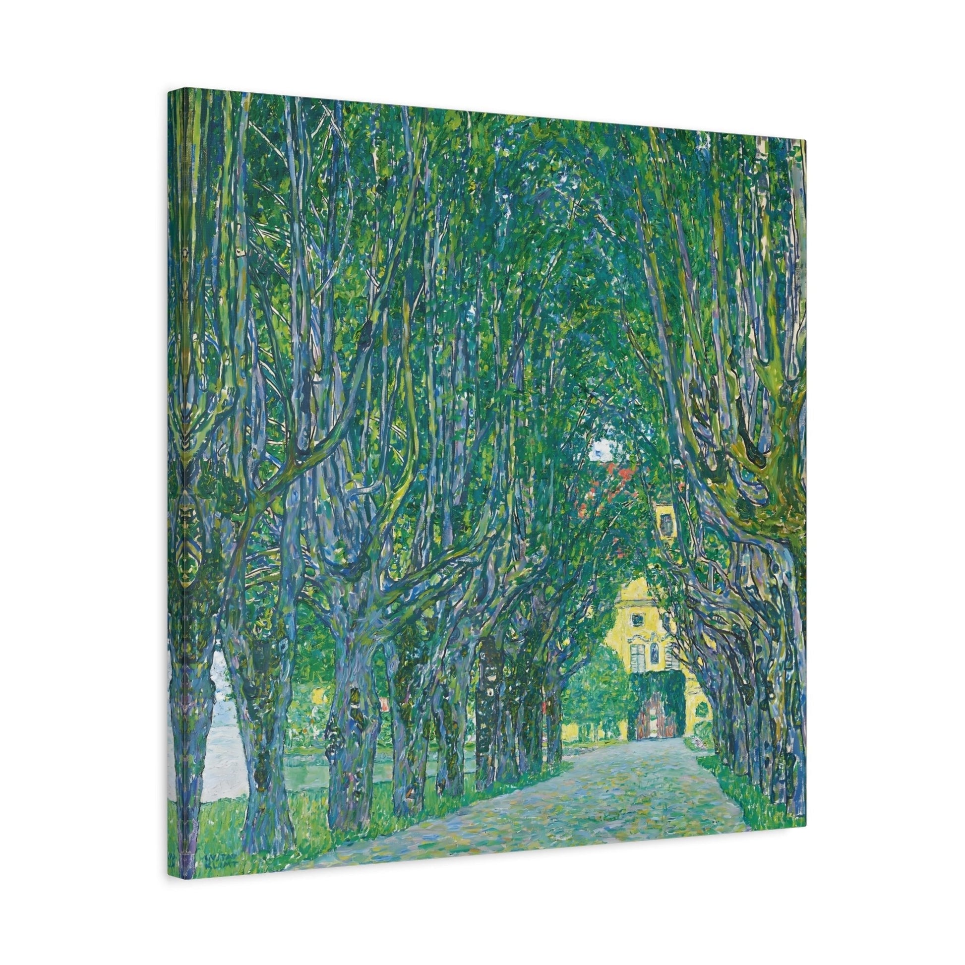 Vintage Gustav Klimt Avenue in the Park - Famous Green Tree Canvas Wall Art Print