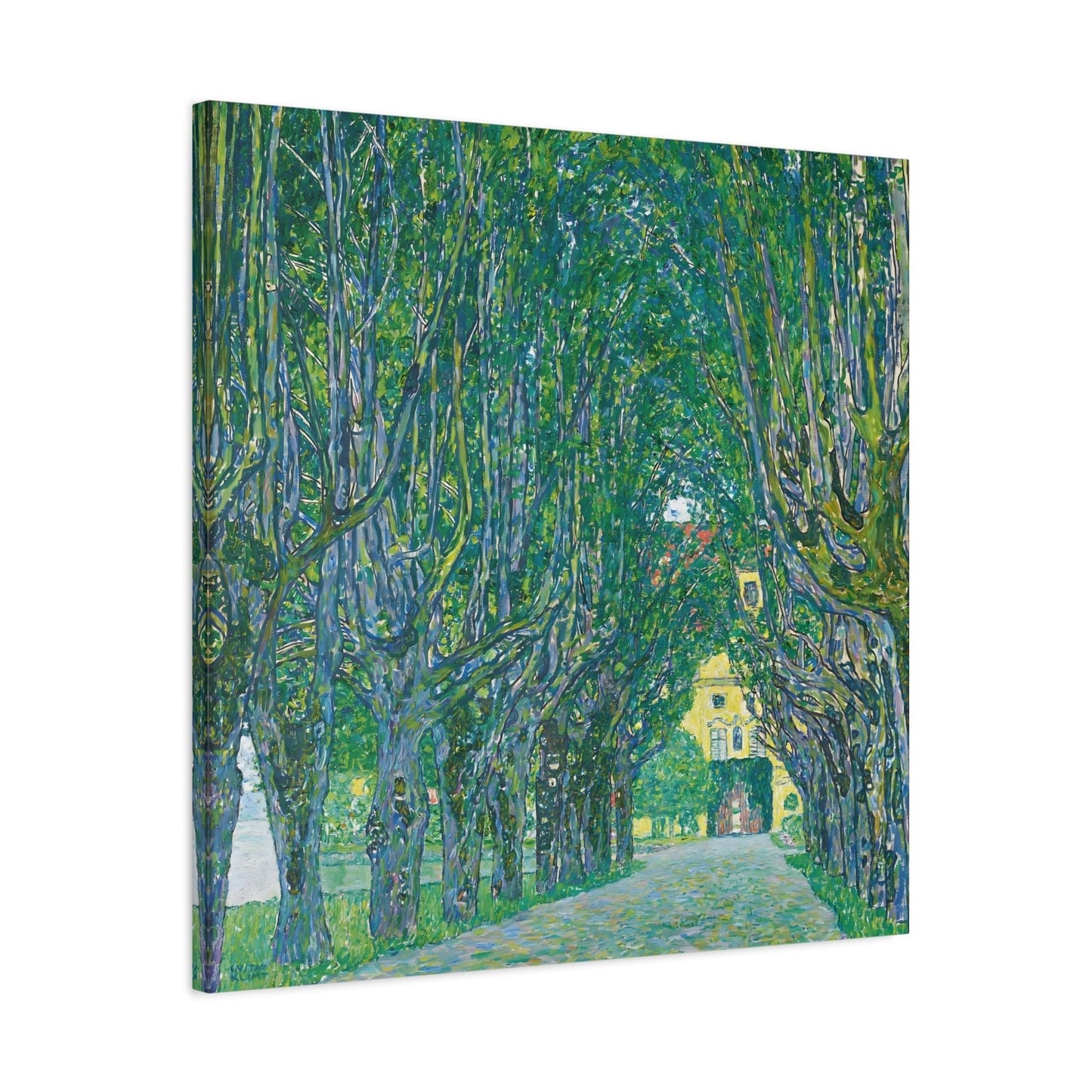 Vintage Gustav Klimt Avenue in the Park - Famous Green Tree Canvas Wall Art Print