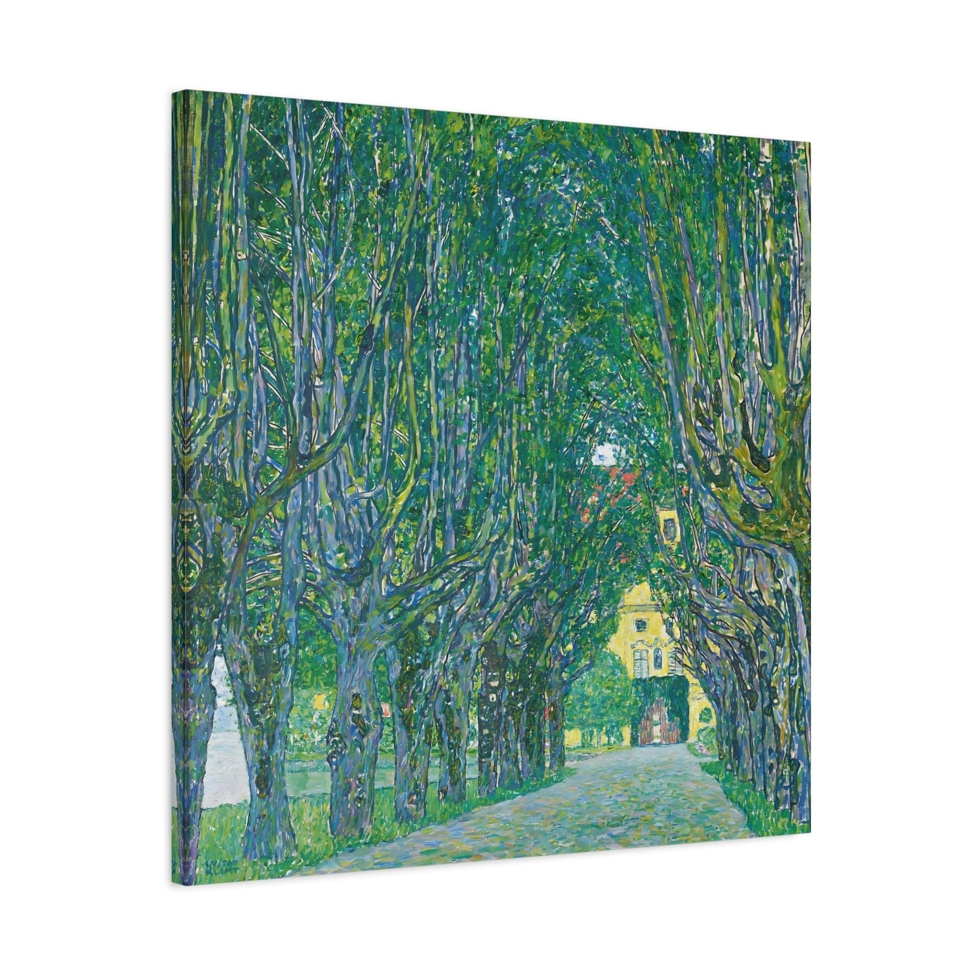 Vintage Gustav Klimt Avenue in the Park - Famous Green Tree Canvas Wall Art Print