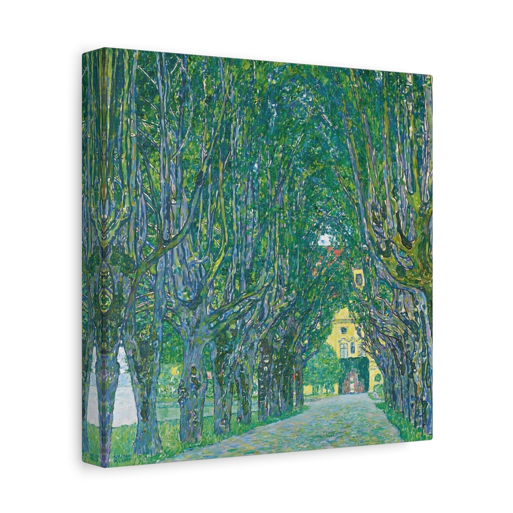Vintage Gustav Klimt Avenue in the Park - Famous Green Tree Canvas Wall Art Print