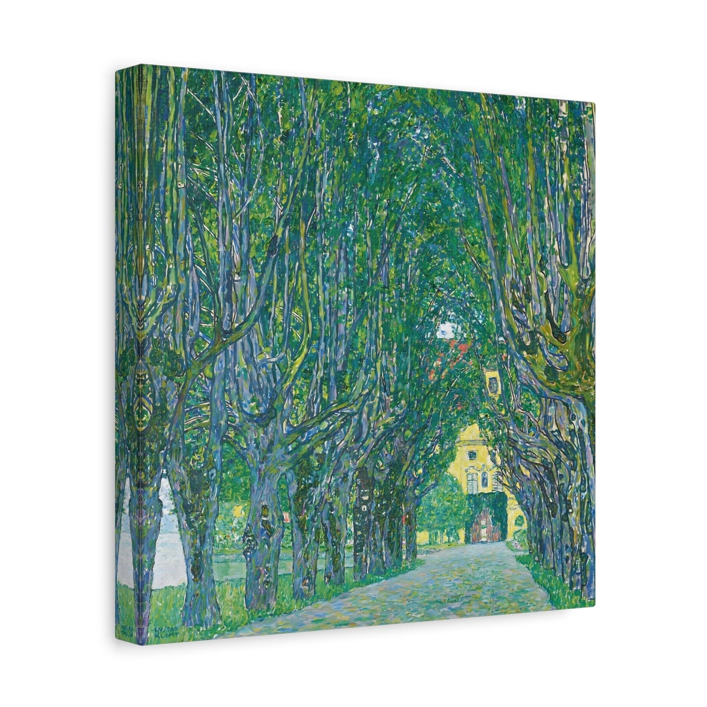 Vintage Gustav Klimt Avenue in the Park - Famous Green Tree Canvas Wall Art Print