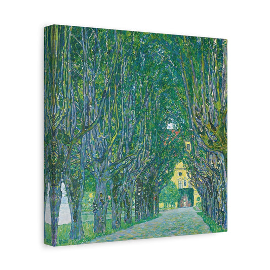 Vintage Gustav Klimt Avenue in the Park - Famous Green Tree Canvas Wall Art Print