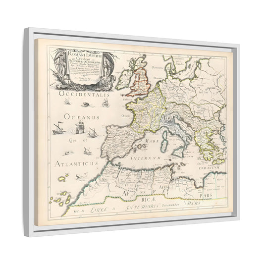 Vintage Roman Empire Map Canvas Print - Framed Nicolas Sanson Wall Art