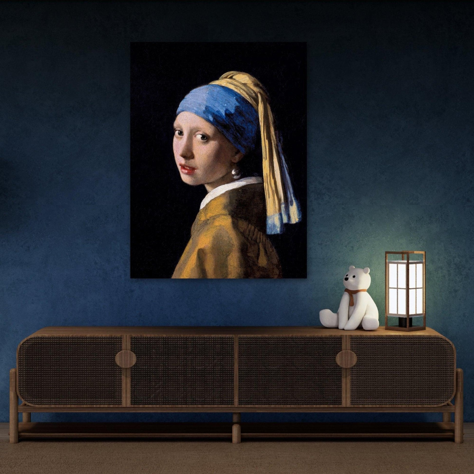 Vintage Vermeer Girl With Pearl Earring - Canvas Wall Art Prints