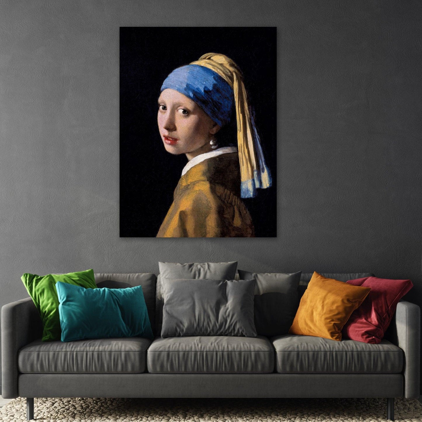 Vintage Vermeer Girl With Pearl Earring - Canvas Wall Art Prints