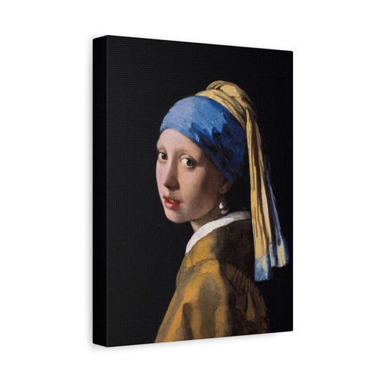 Vintage Vermeer Girl With Pearl Earring - Canvas Wall Art Prints