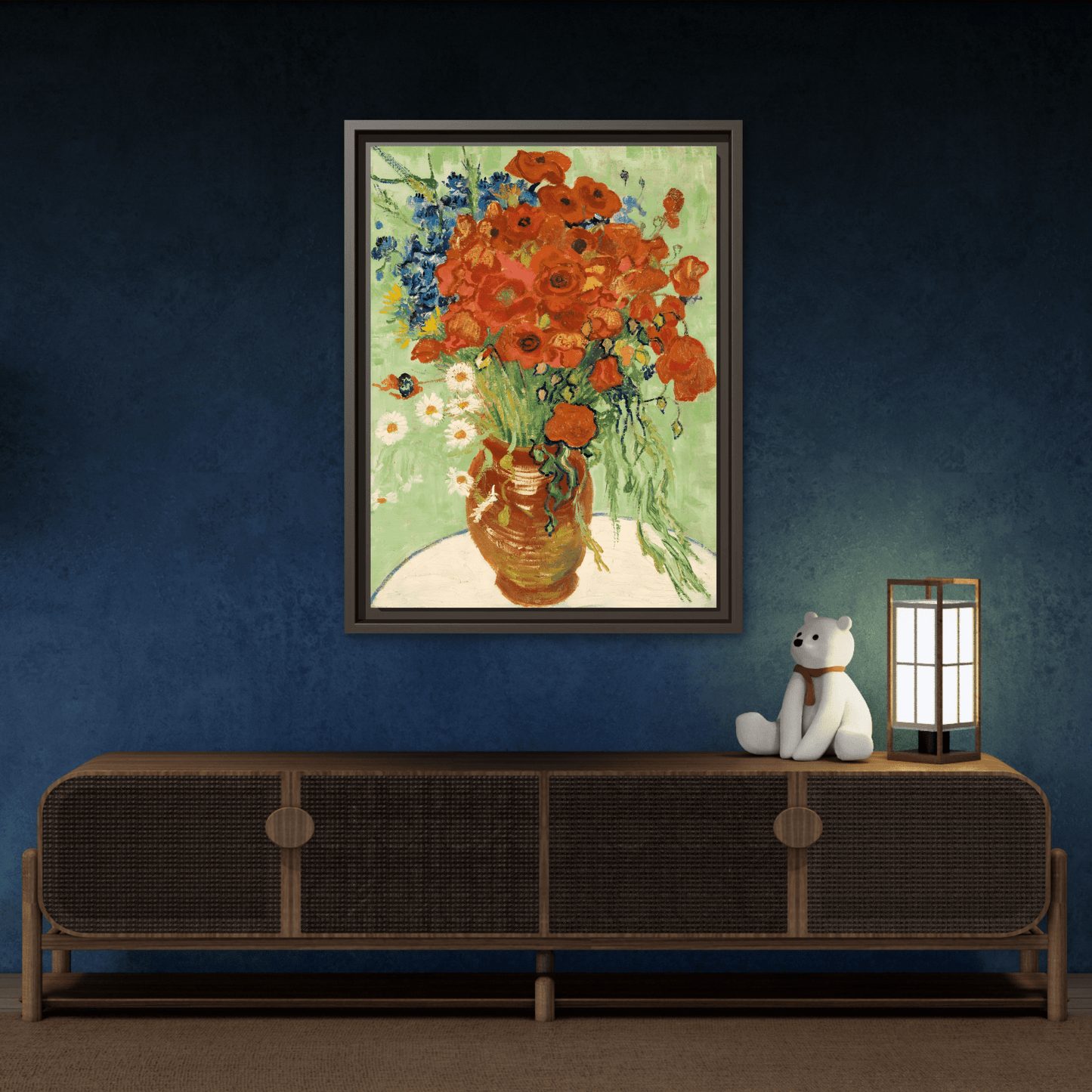 Wall Art Canvas Print Red Poppies Van Gogh Cornflowers Poppies Daisies Artwork