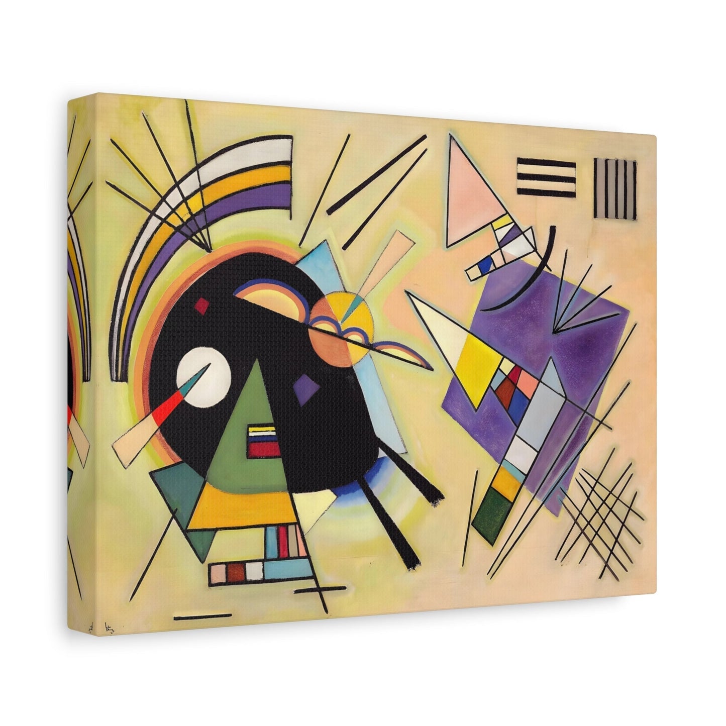 Wassily Kandinsky Black and Violet - Abstract Canvas Wall Art Print