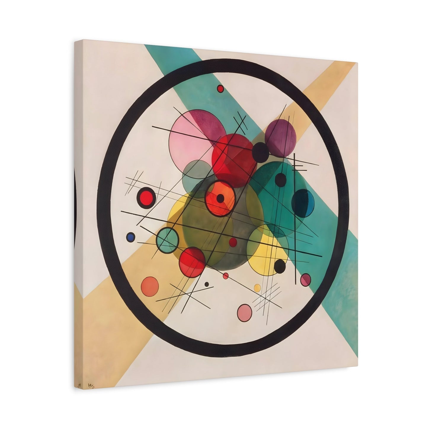 Wassily Kandinsky Circles in a Circle - Square Canvas Wall Art Print